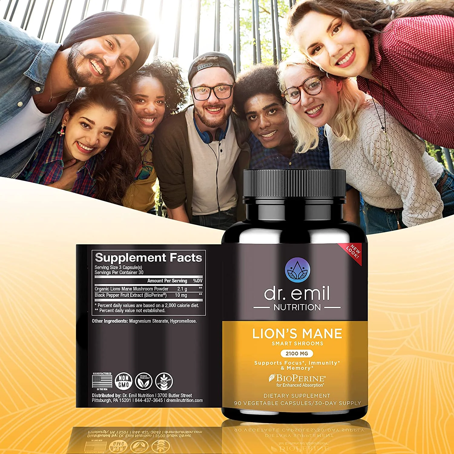 Lions Mane Mushroom Capsules by Dr Emil Nutrition - Image 2