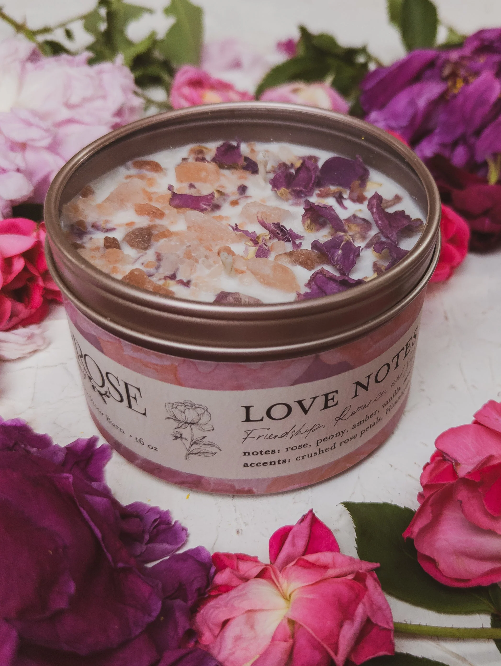 LOVE NOTES Rose + Pink Salt Candle by Ash & Rose - Image 6