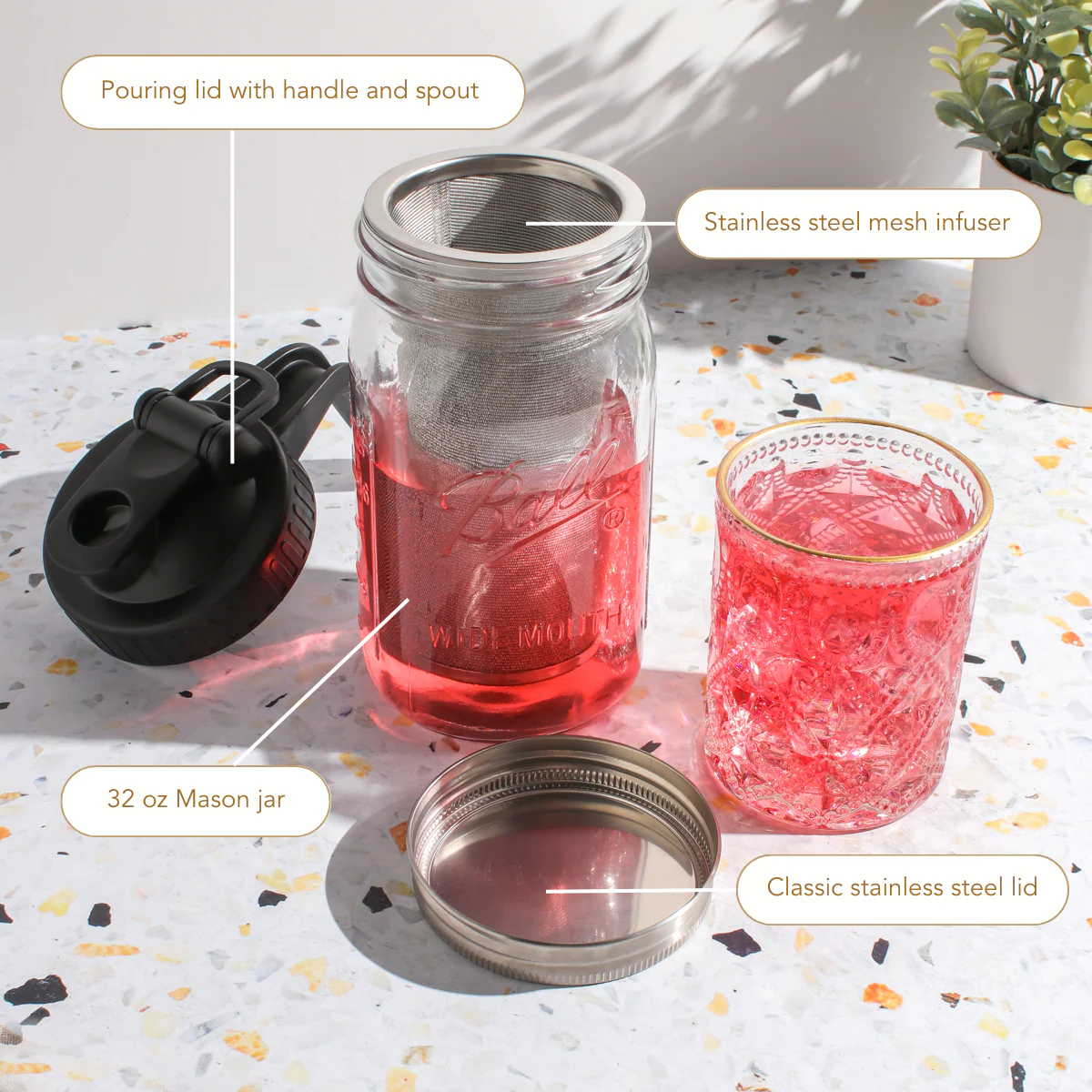 Maison Brew - Cold Brew Iced Tea Mason Jar by Plum Deluxe Tea - Image 2