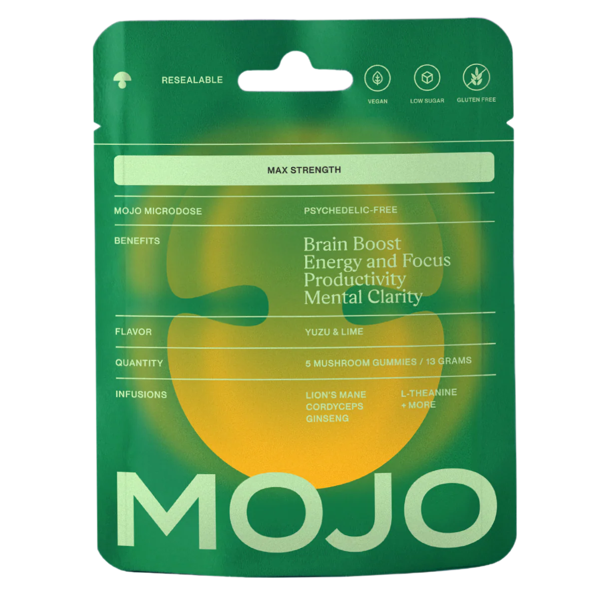 Max Strength Brain Boost Gummies - Yuzu & Lime by Mojo | Mushroom Dosed Gummies - Image 6