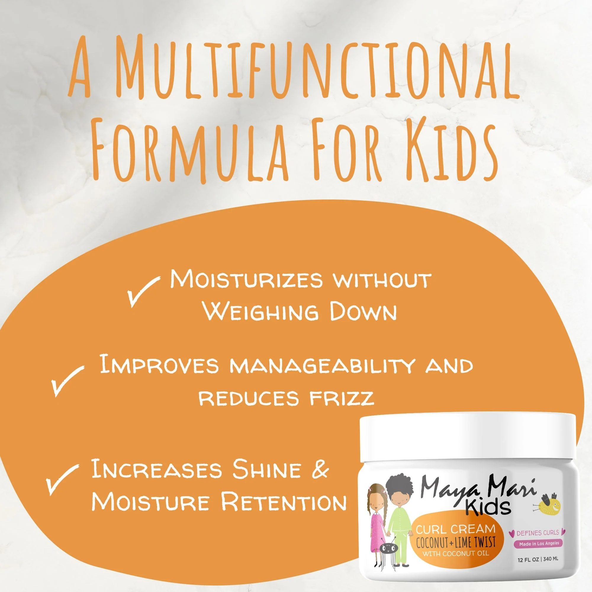 Maya Mari Kids - Curly Hair Kids Must Have 3-Piece Set - Kids 2-in-1 Shampoo and Conditioner, Curl Cream, and Leave-In Conditioner by Los Angeles Brands - Image 8