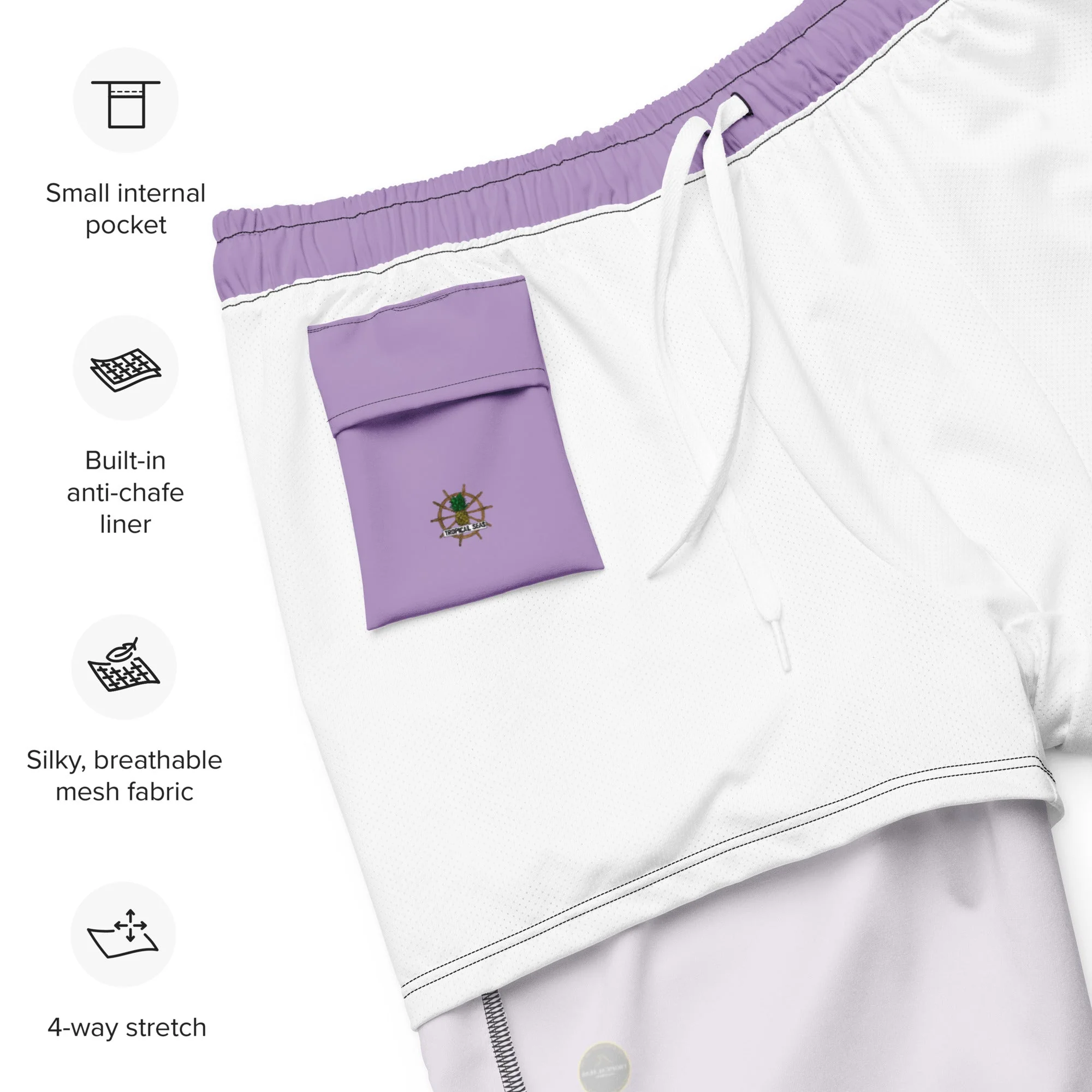 Men's Purple Eco Board Shorts - Image 3