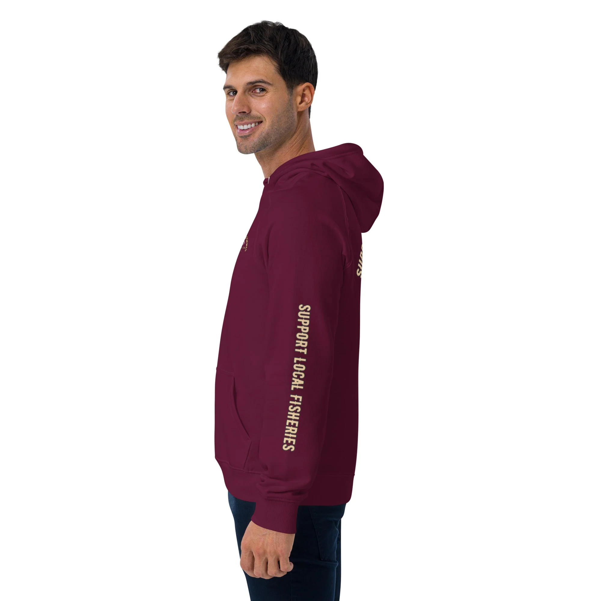 Men's Support Local Fisheries Tuna Eco Raglan Hoodie - Image 8