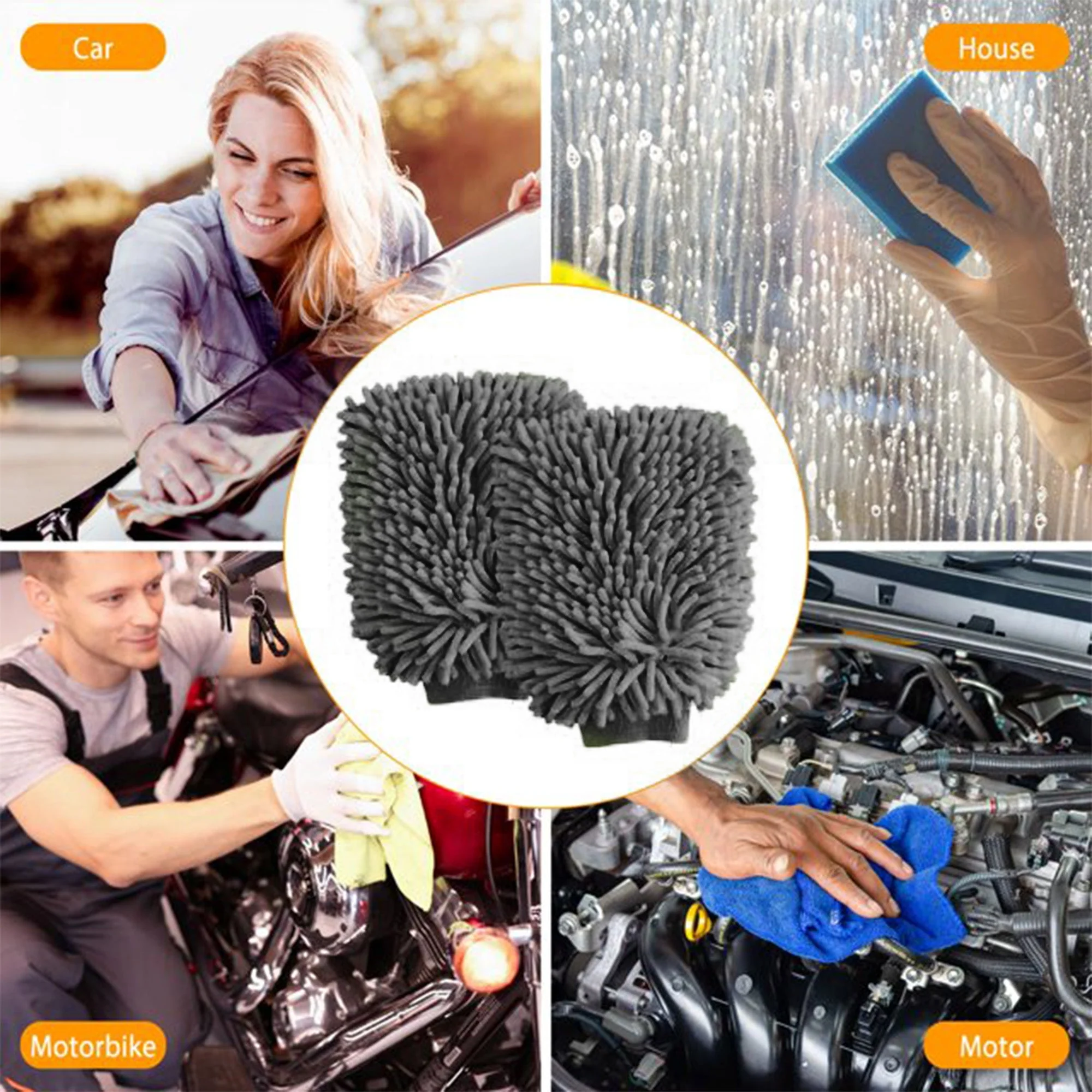 Microfiber Chenille Car Cleaning Mitt - Image 2