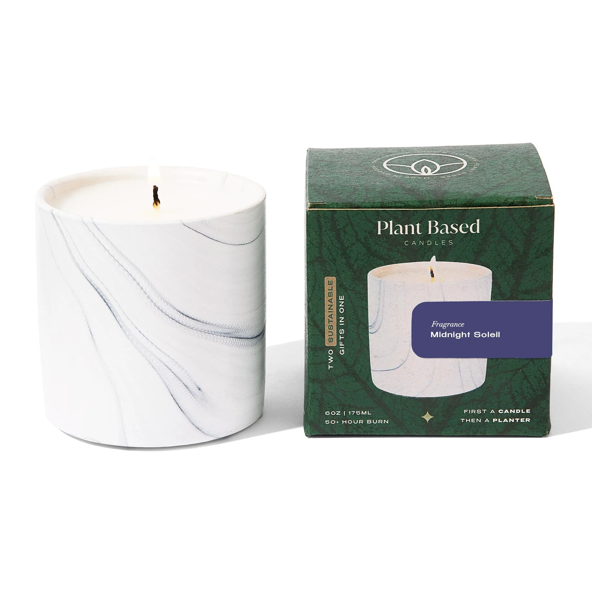 Midnight Soleil White Marble Candle 6oz - Image 7