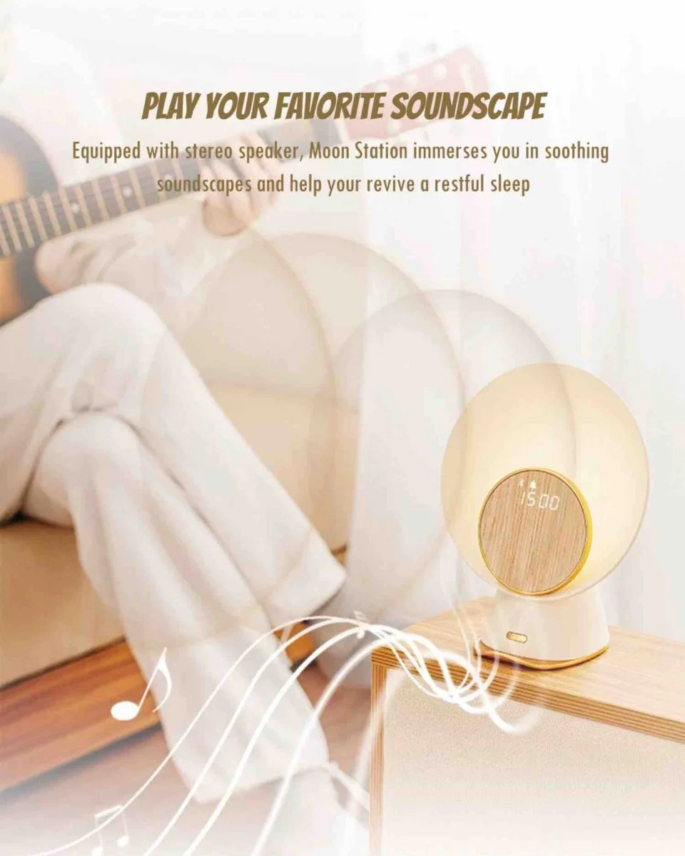 Moon Station: Bedside Lamp, Wireless Charger, Stereo Speaker All In One - Image 4