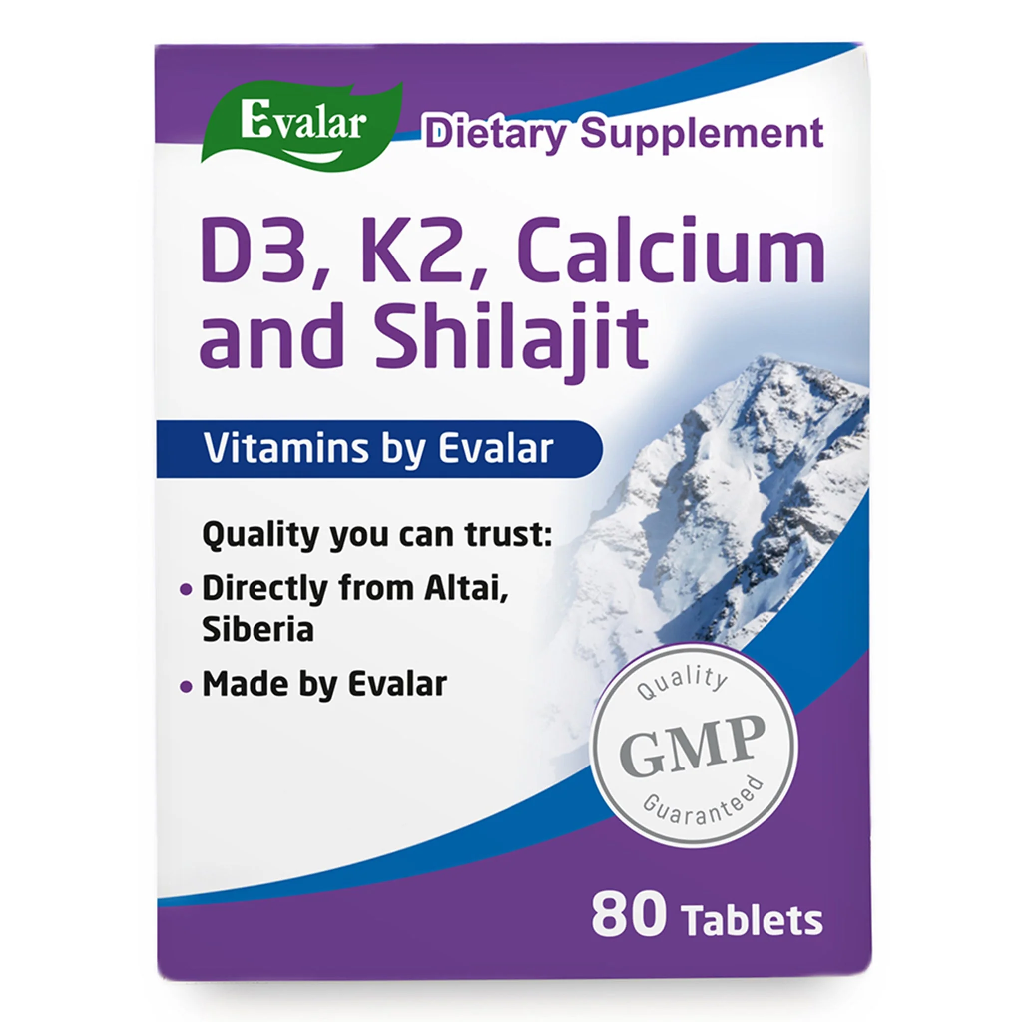 Mountain Calcium with Vitamins D3 + K2 and Shilajit - 80 Tablets | Evalar - Image 7