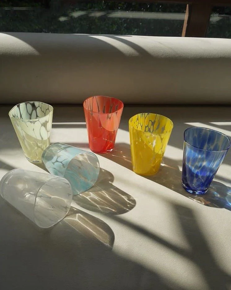 Mouth Blown Colored Monochrome Spot Tumbler Set of 6 ( $16.6 Each ) - Image 2