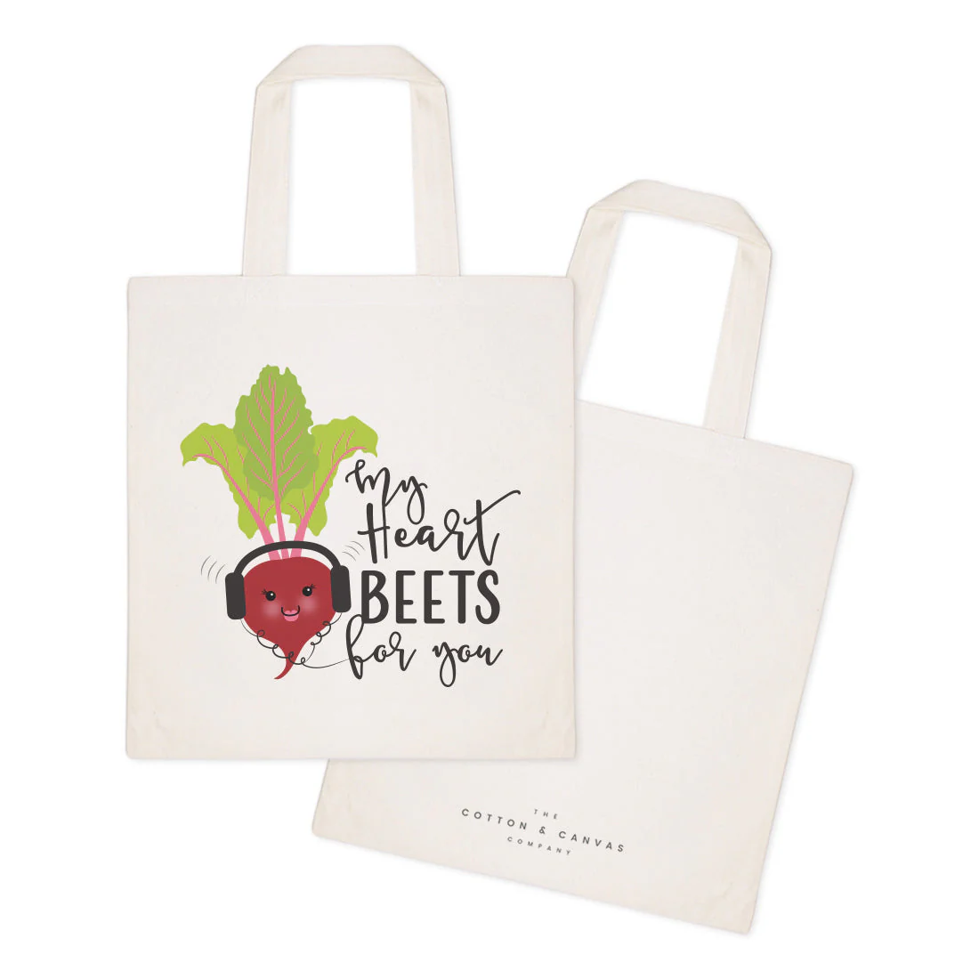 My Heart Beets for You Cotton Canvas Tote Bag by The Cotton & Canvas Co. - Image 2