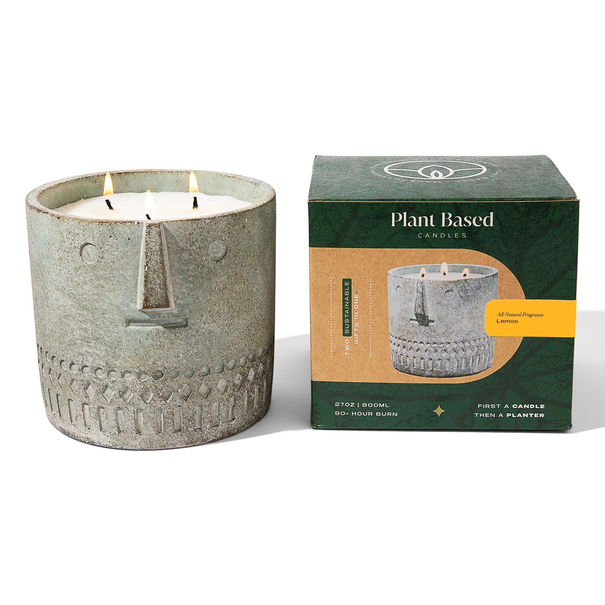 Natural Lemon Stone Face Candle 27oz - Image 7