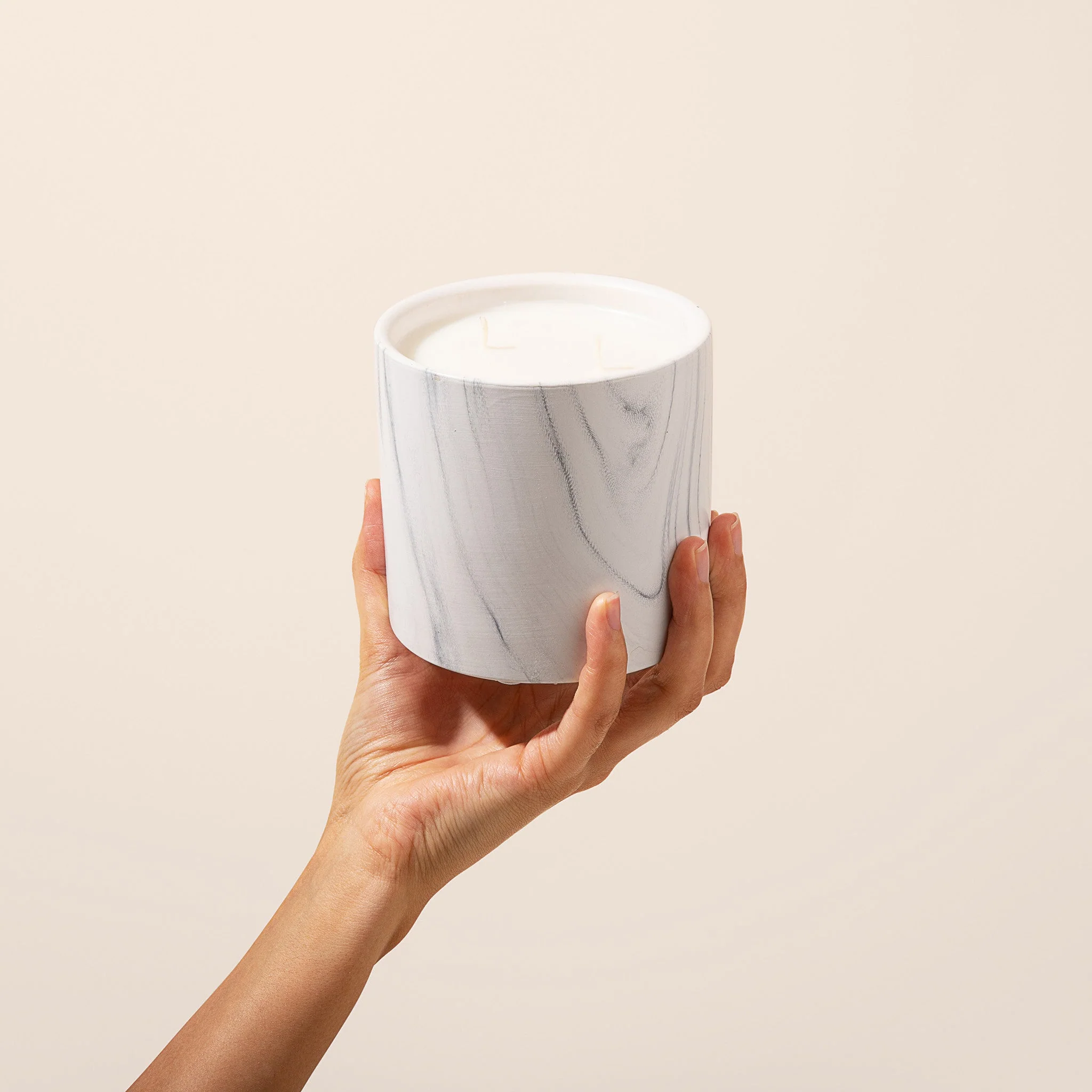 Natural Lemon White Marble Candle 17oz - Image 5