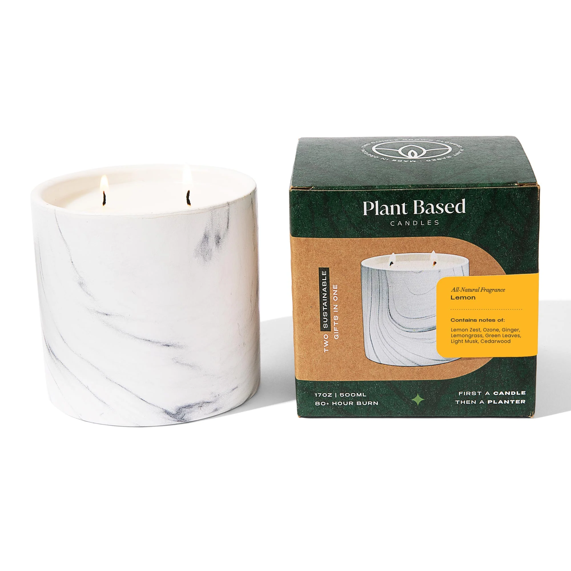 Natural Lemon White Marble Candle 17oz - Image 7