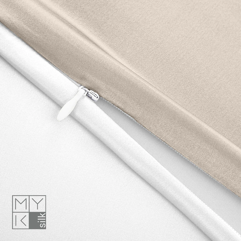 Natural Mulberry Silk Pillowcase with Cotton Underside (19 Momme) - Image 44