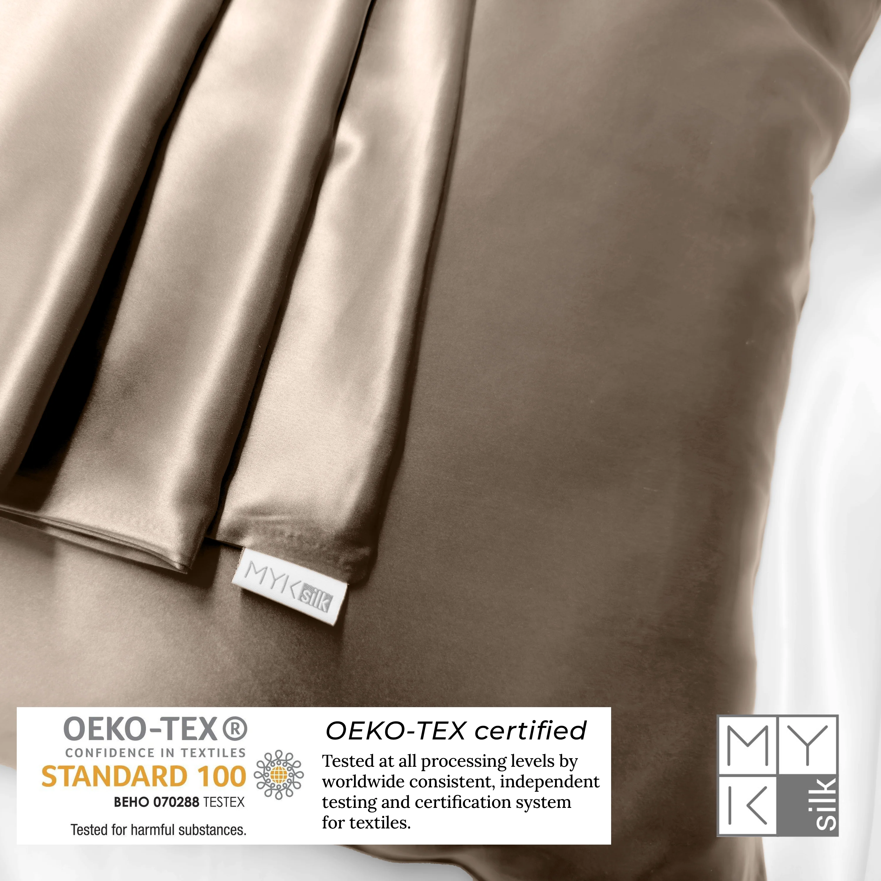 Natural Mulberry Silk Pillowcase with Cotton Underside (19 Momme) - Image 55