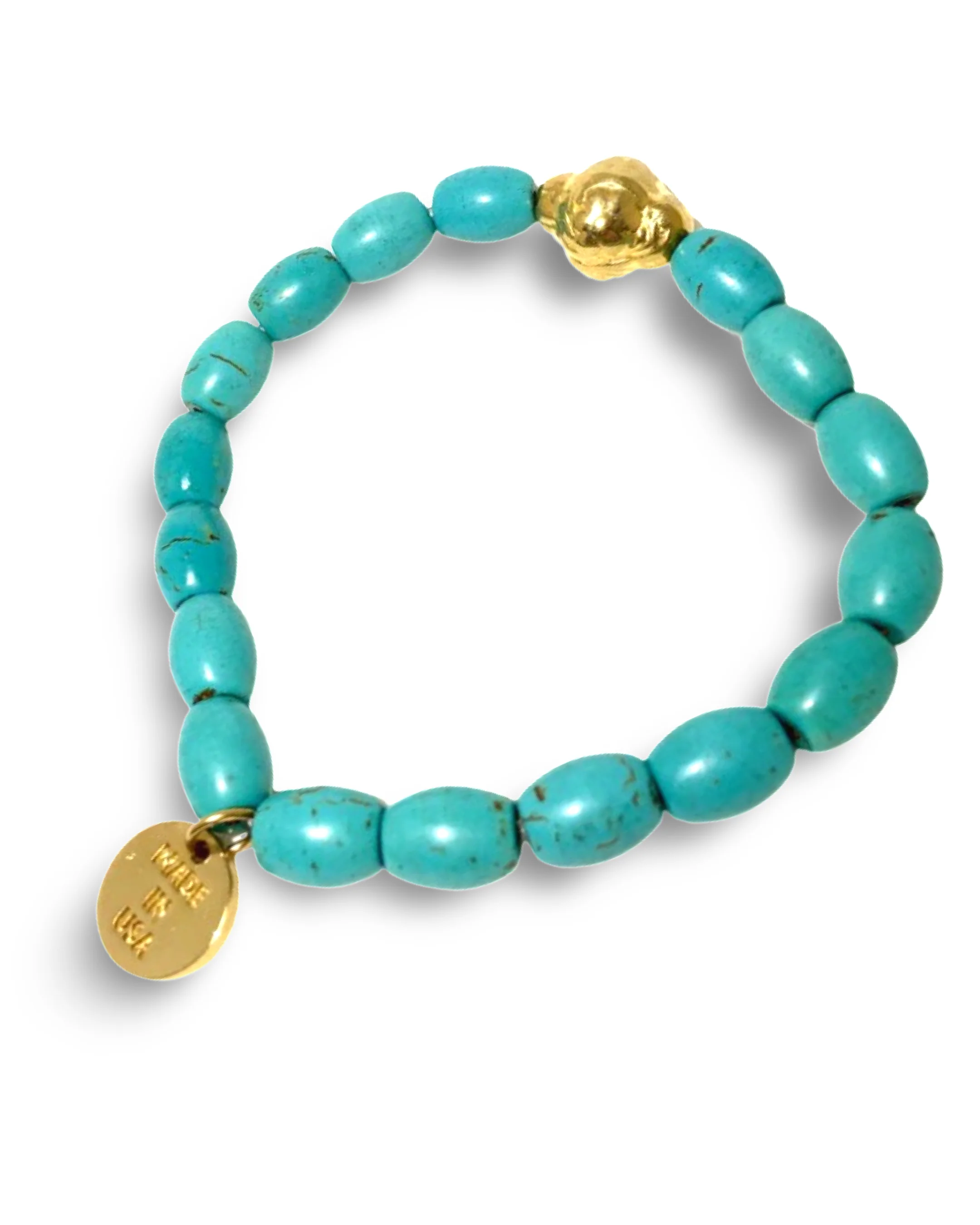Natural Turquoise Healing Mantra Bracelet by The Urban Charm - Image 2
