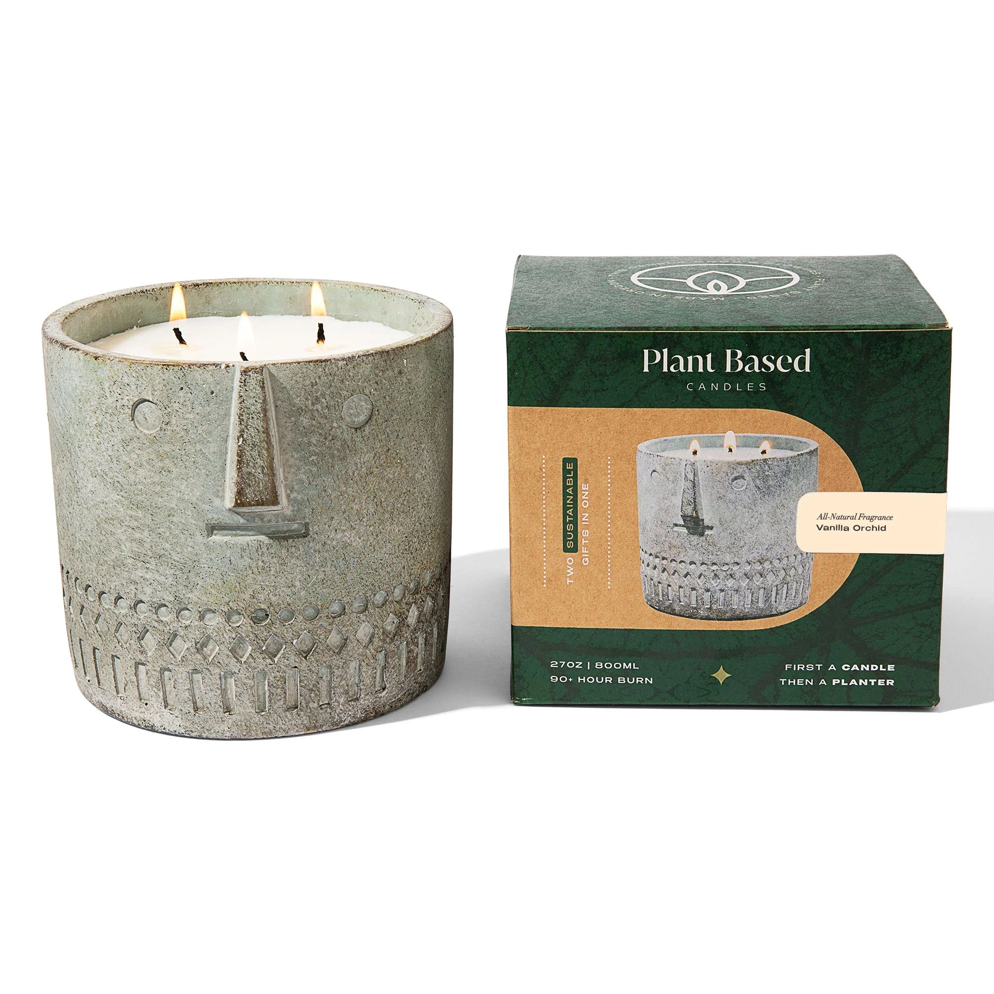 Natural Vanilla Orchid Stone Face Candle 27oz - Image 7