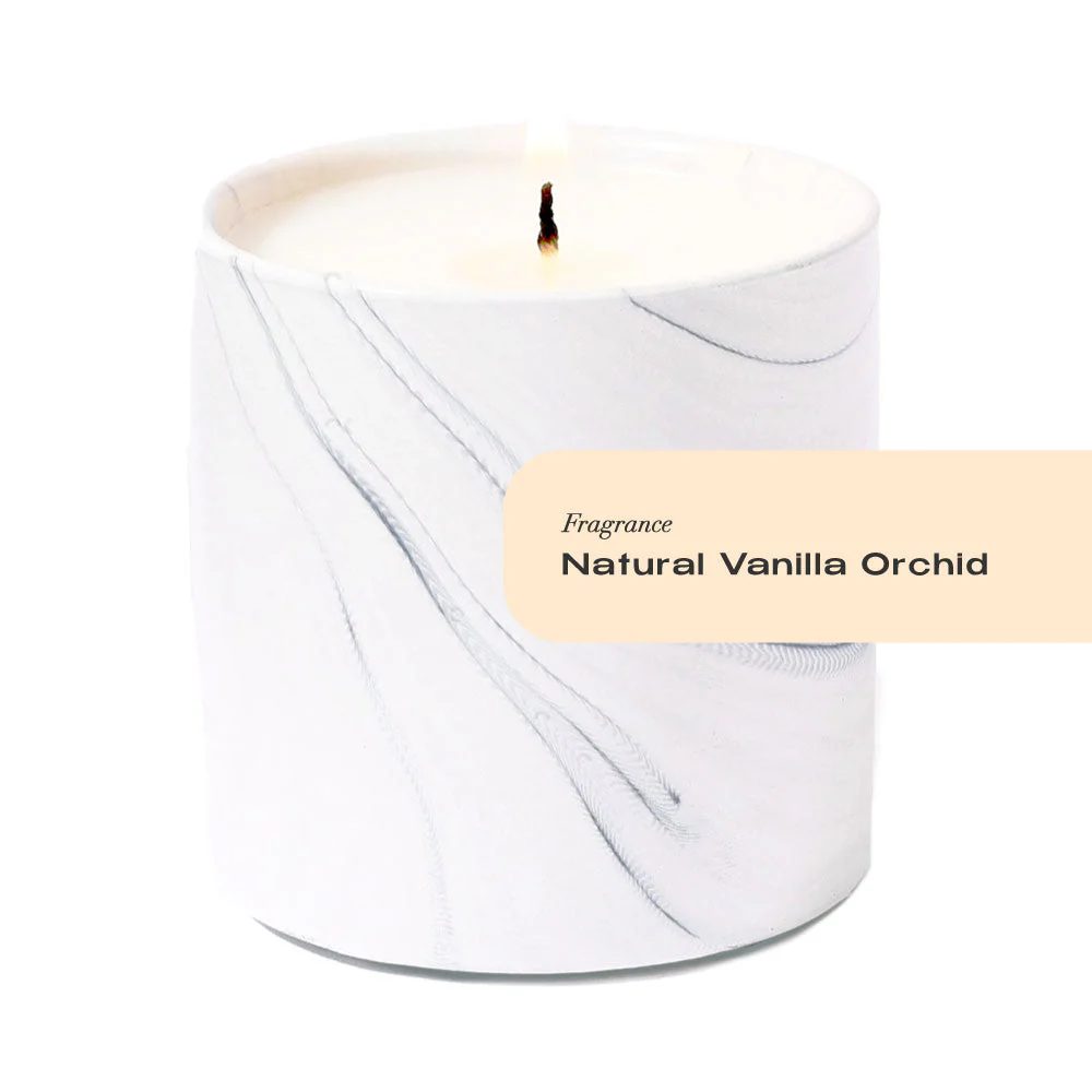 Natural Vanilla Orchid White Marble Candle 6oz
