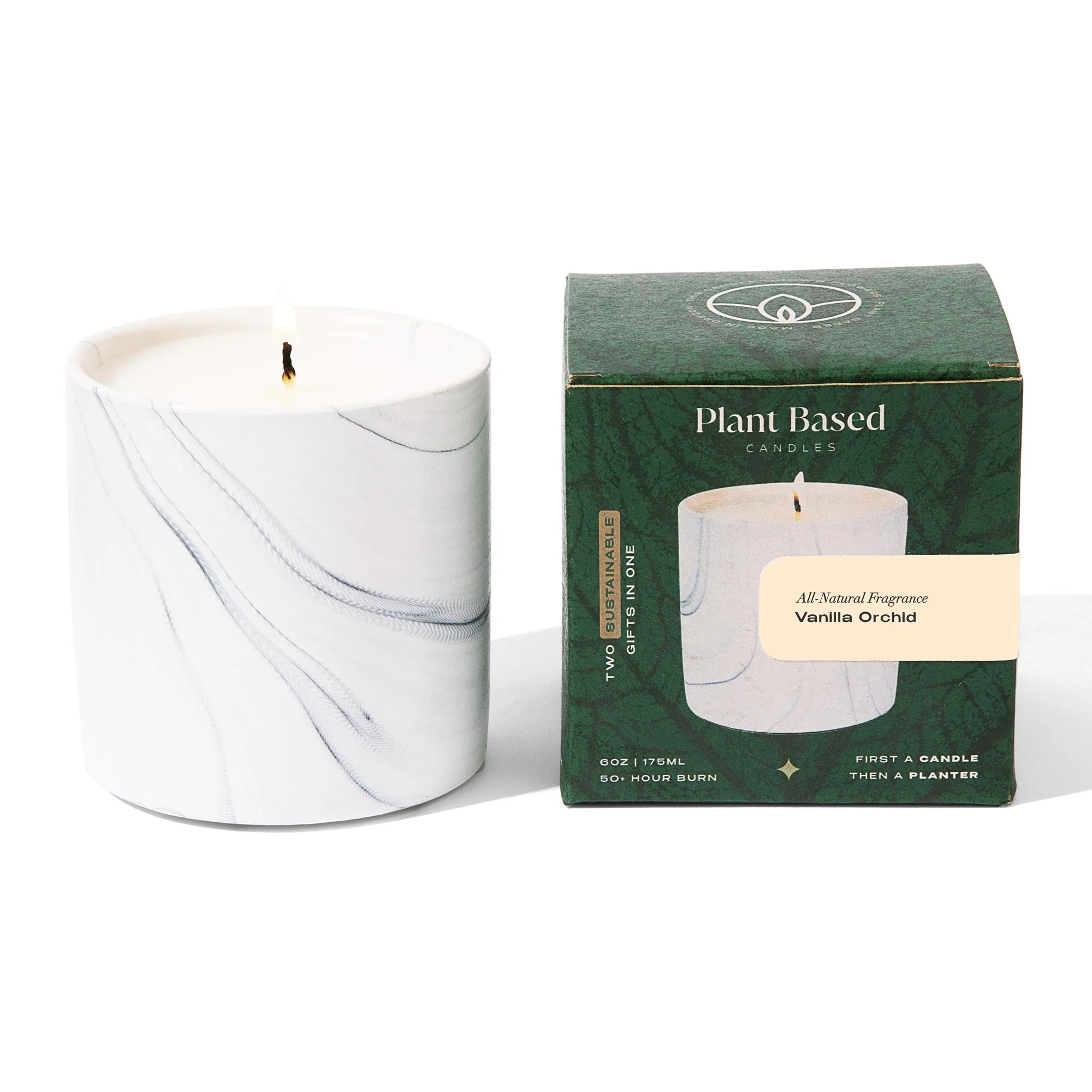 Natural Vanilla Orchid White Marble Candle 6oz - Image 7