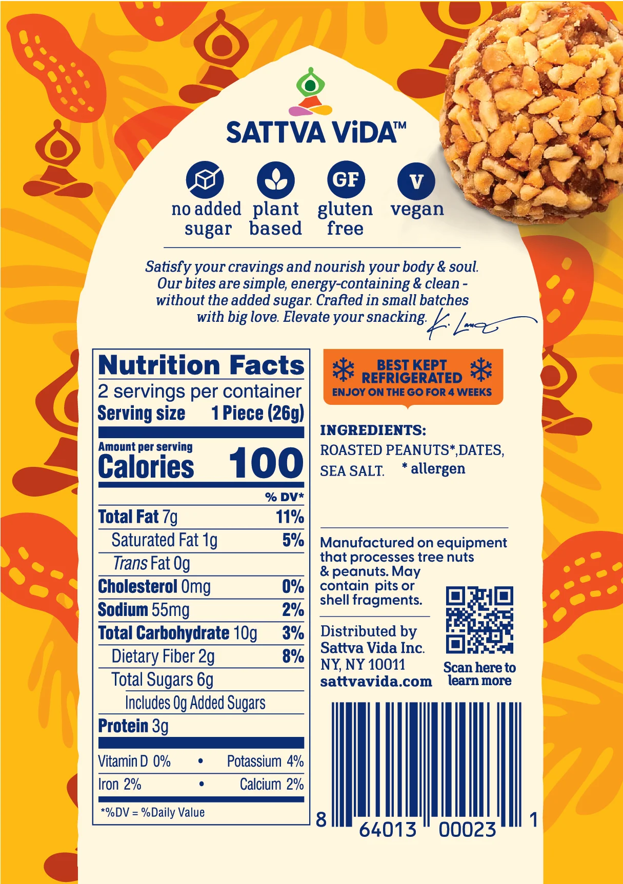 NEW - Peanut Envy Energy Bites, 2pack (10 per case) by Sattva Vida - Image 6