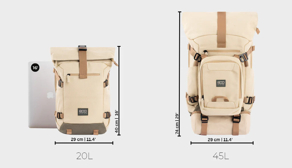 Nomad Backpack in Beige and Green - Image 12