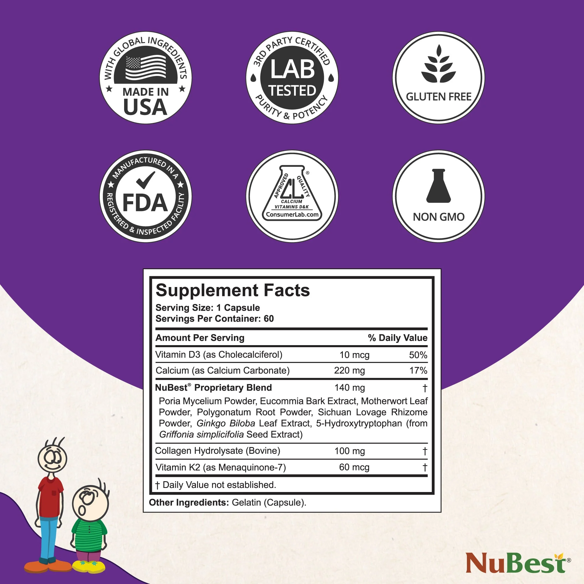 NuBest Tall 10+, Powerful Growth for Kids & Teens (10+), Milk Drinkers, 60 Capsules by NuBest Nutrition® - Image 4