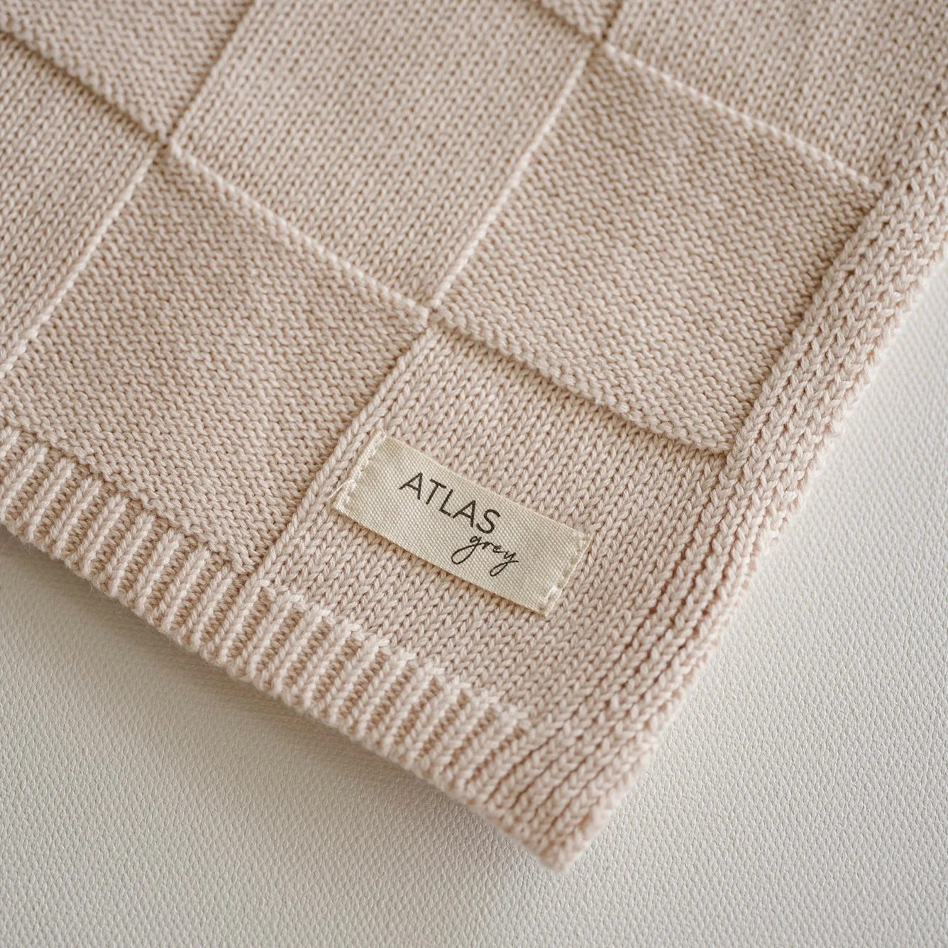Organic Checkered Knit Blanket - Image 5