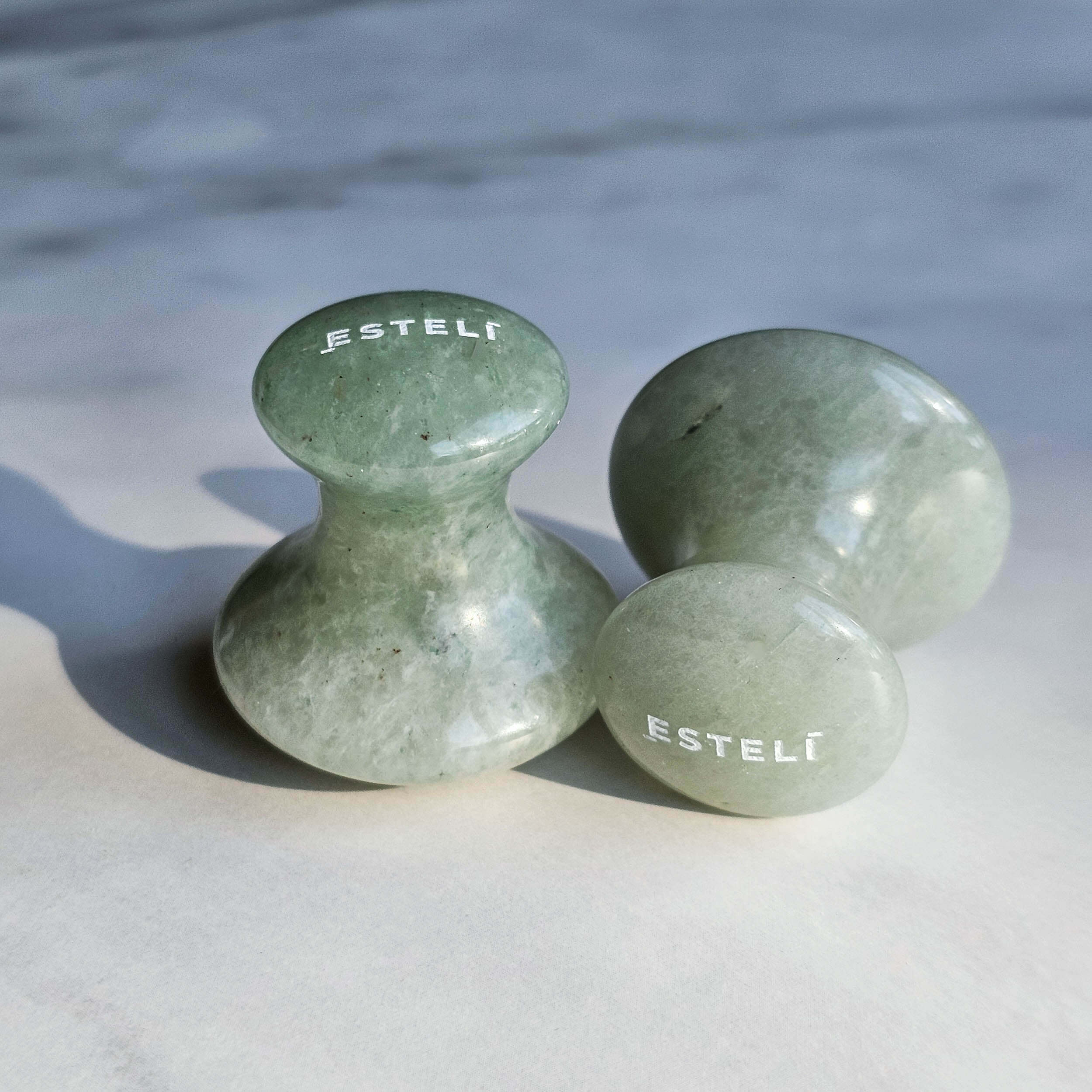 Pair of Aventurine Mushroom Gua Sha - Image 2