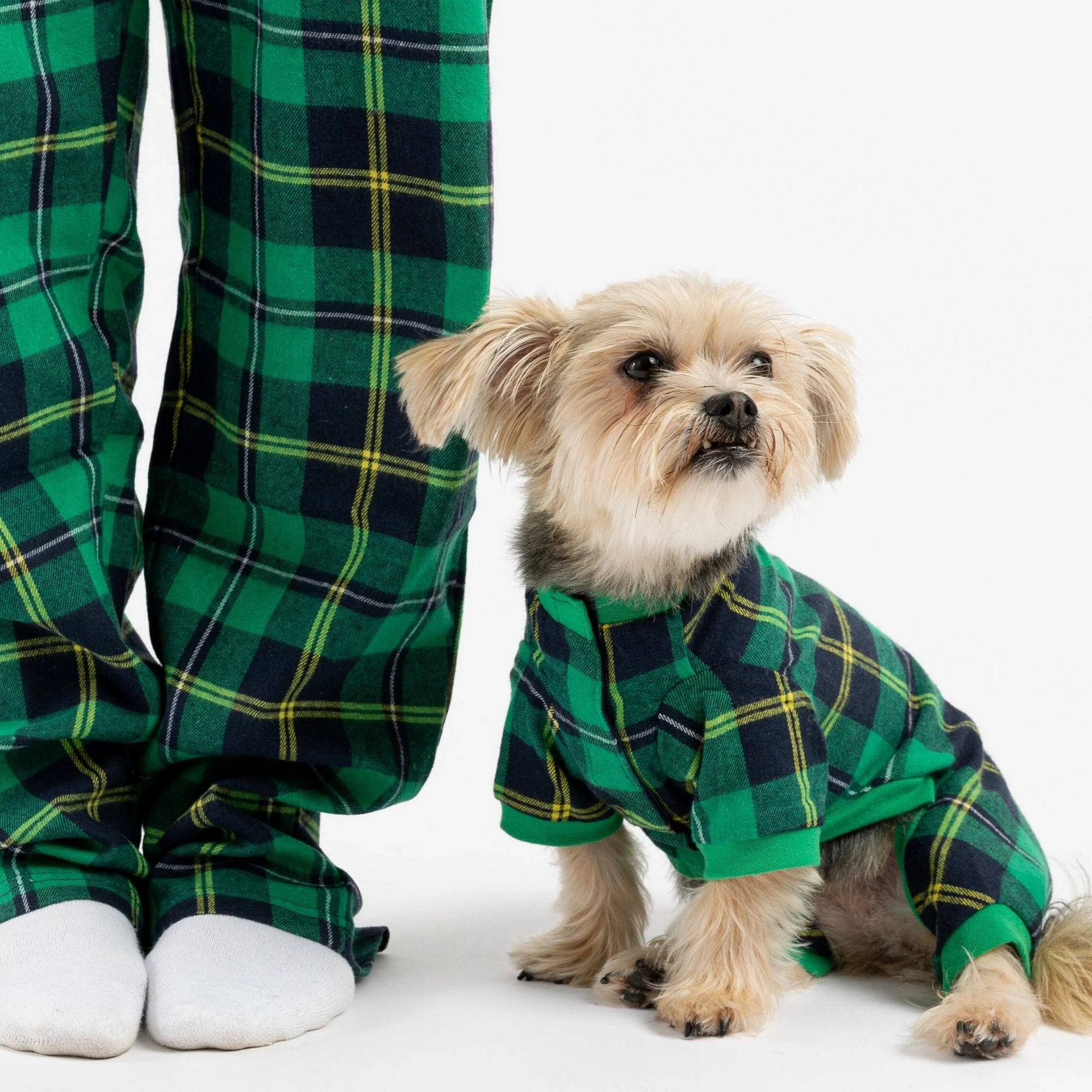 πΆ Green Plaid Dog Pajamas β Cozy Fleece Onesie with Velcro Closure - Image 4