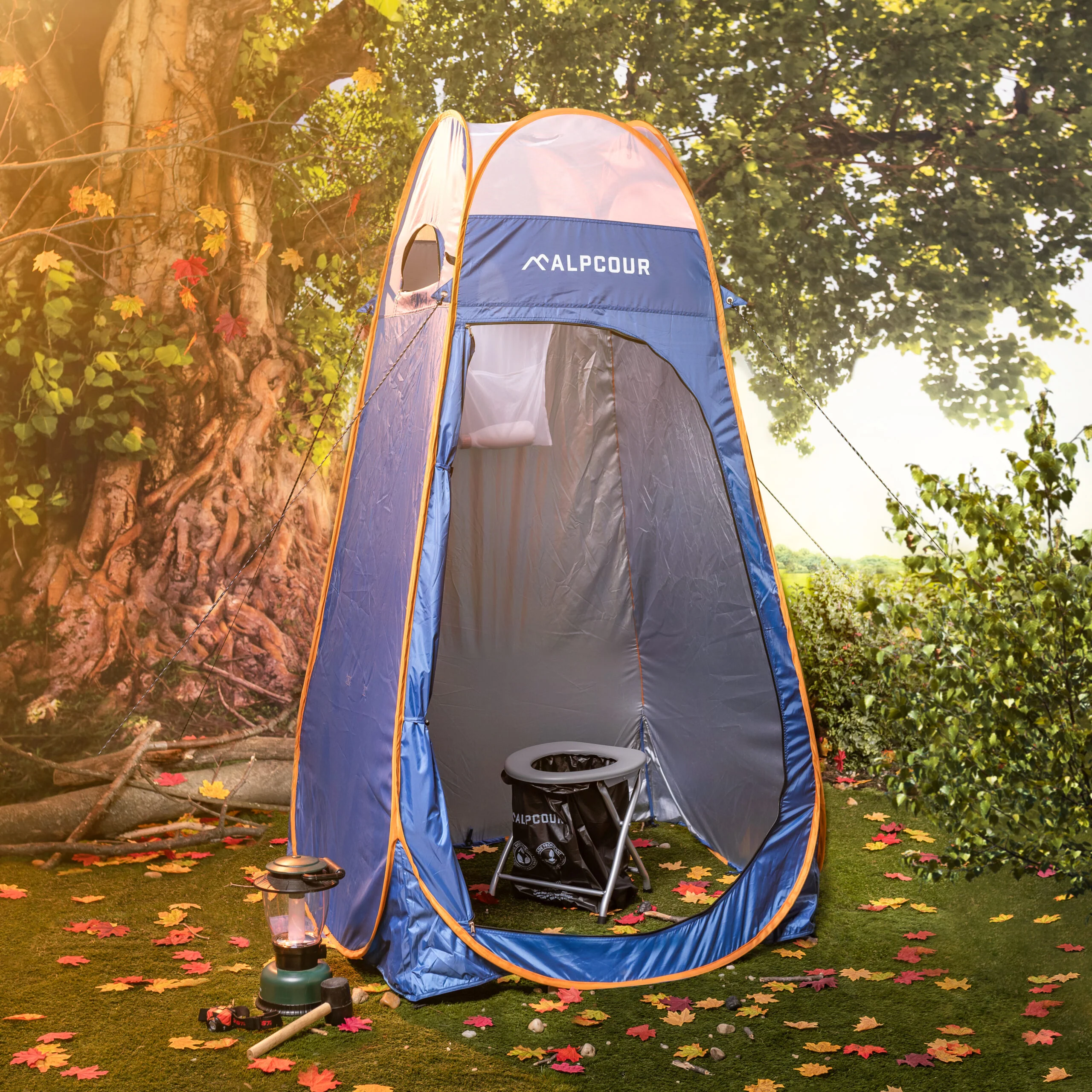 Portable Camping Toilet Seat with Trash Bag Hooks - Image 7