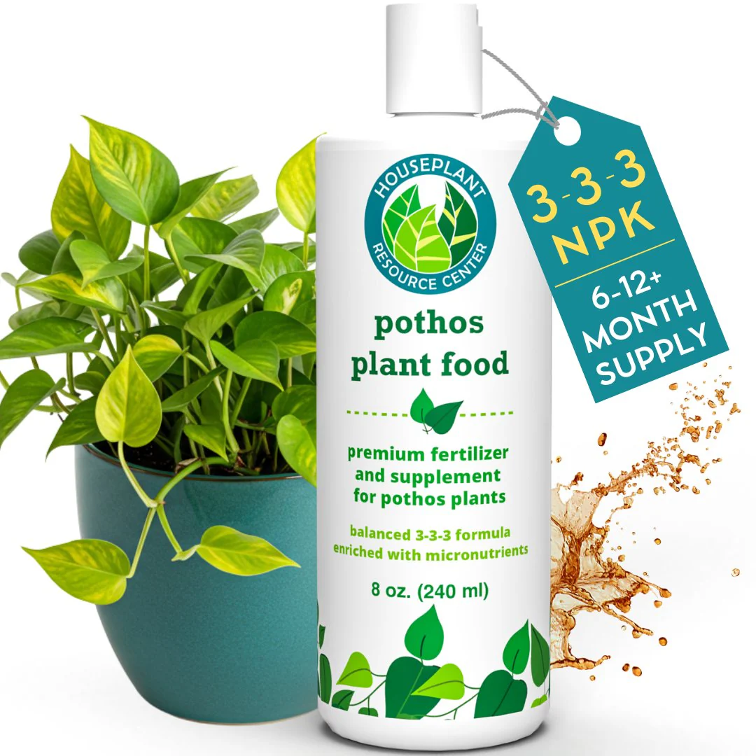 Pothos Fertilizer - Liquid Fertilizer for Indoor House Plants - Essential Plant Nutrients for Neon Pothos or Devil’s Ivy - Urea-Free - NPK Ratio of 3-3-3 for Healthy Roots, Stems, Leaves (8 Ounces) by Houseplant Resource Center