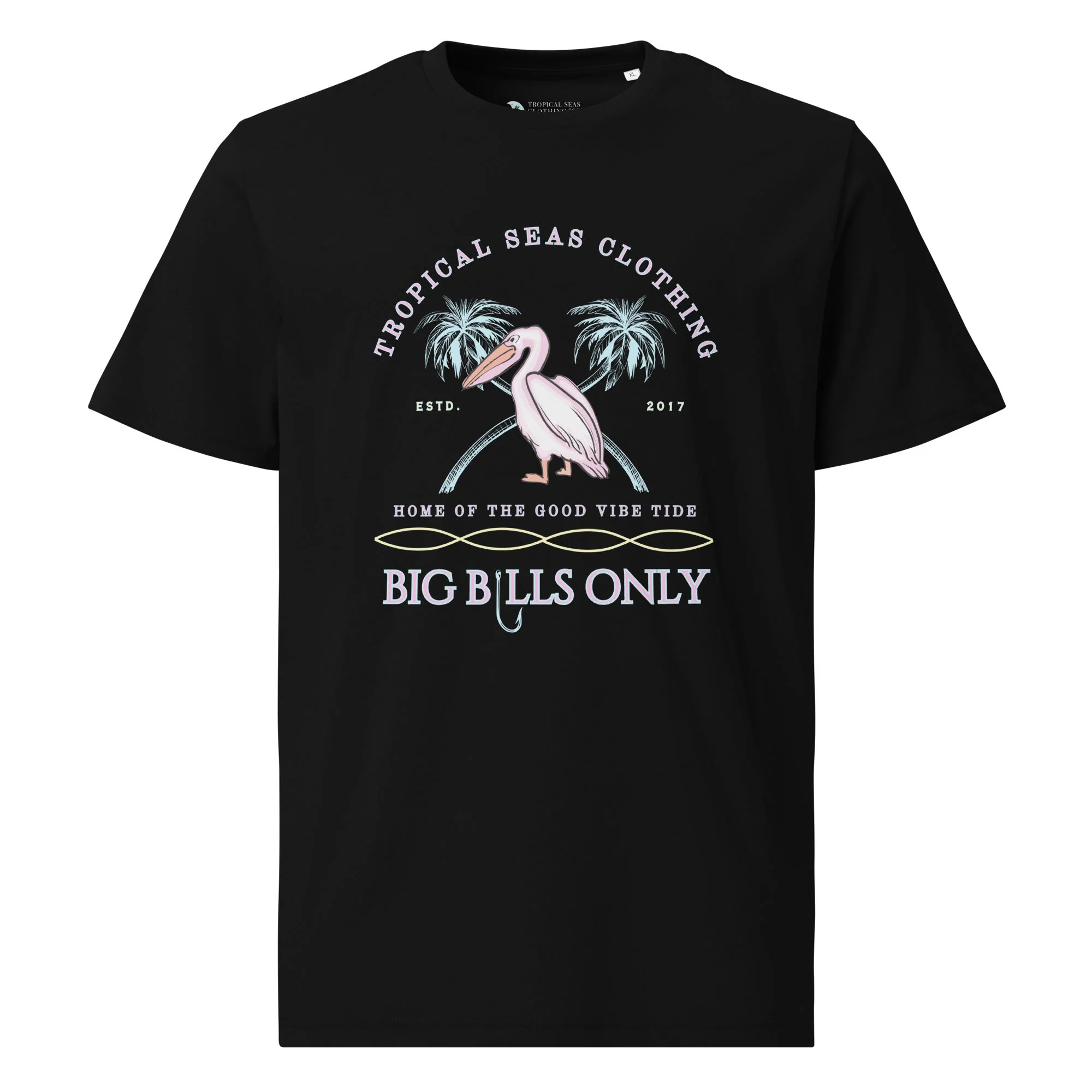 Premium Men's Tropical Pelican Organic Cotton T-Shirt – Sustainable Comfort with Coastal Style - Image 3