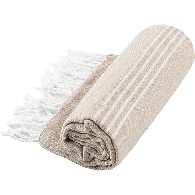 Pure Series Sustainable Turkish Towel Beige by Hilana Upcycled Cotton - Image 3
