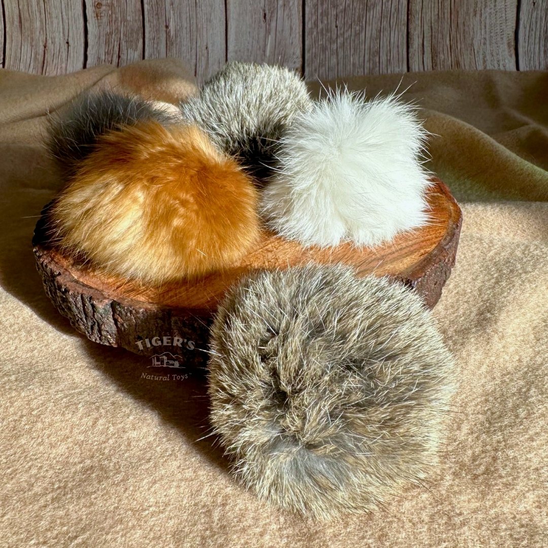 Rabbit Fur Cat Toy, Pom Pom Cat Toy, Fur Balls - Image 3