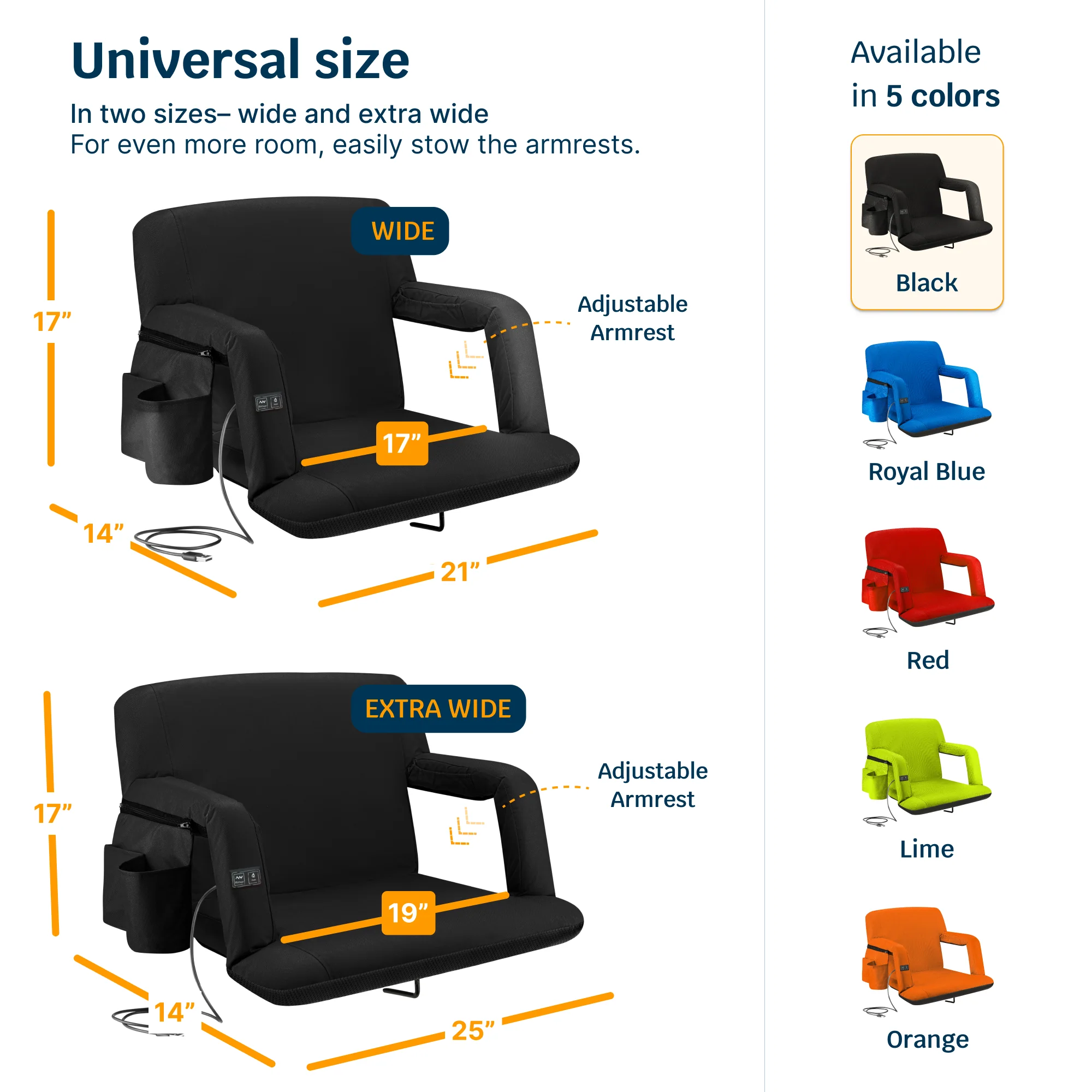 Reclining Stadium Seat - Heated + Massage - Image 6