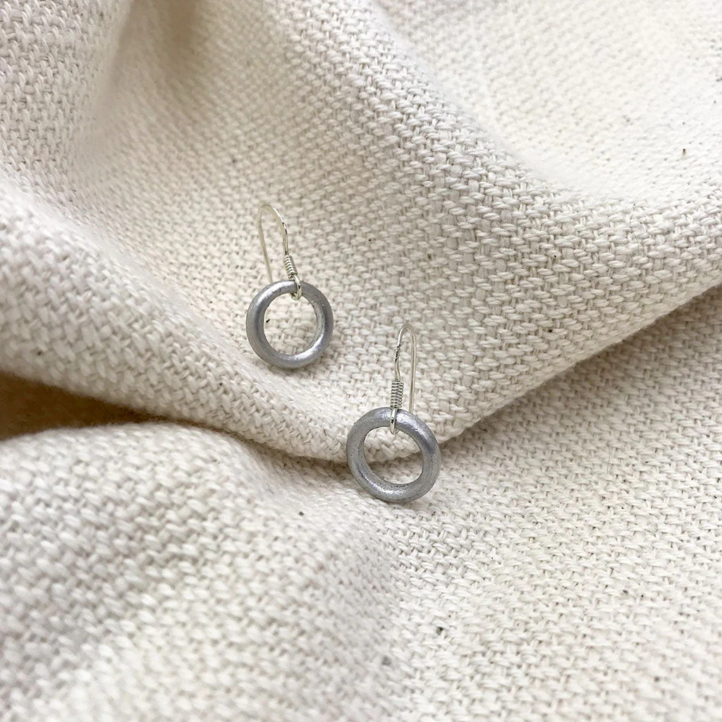 Recycled Bomb Circle Earrings by SLATE + SALT - Image 2