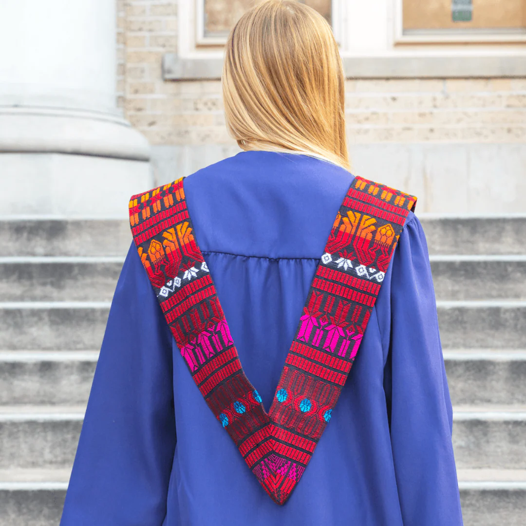Red Brocaded Stole by Upavim Crafts - Image 4