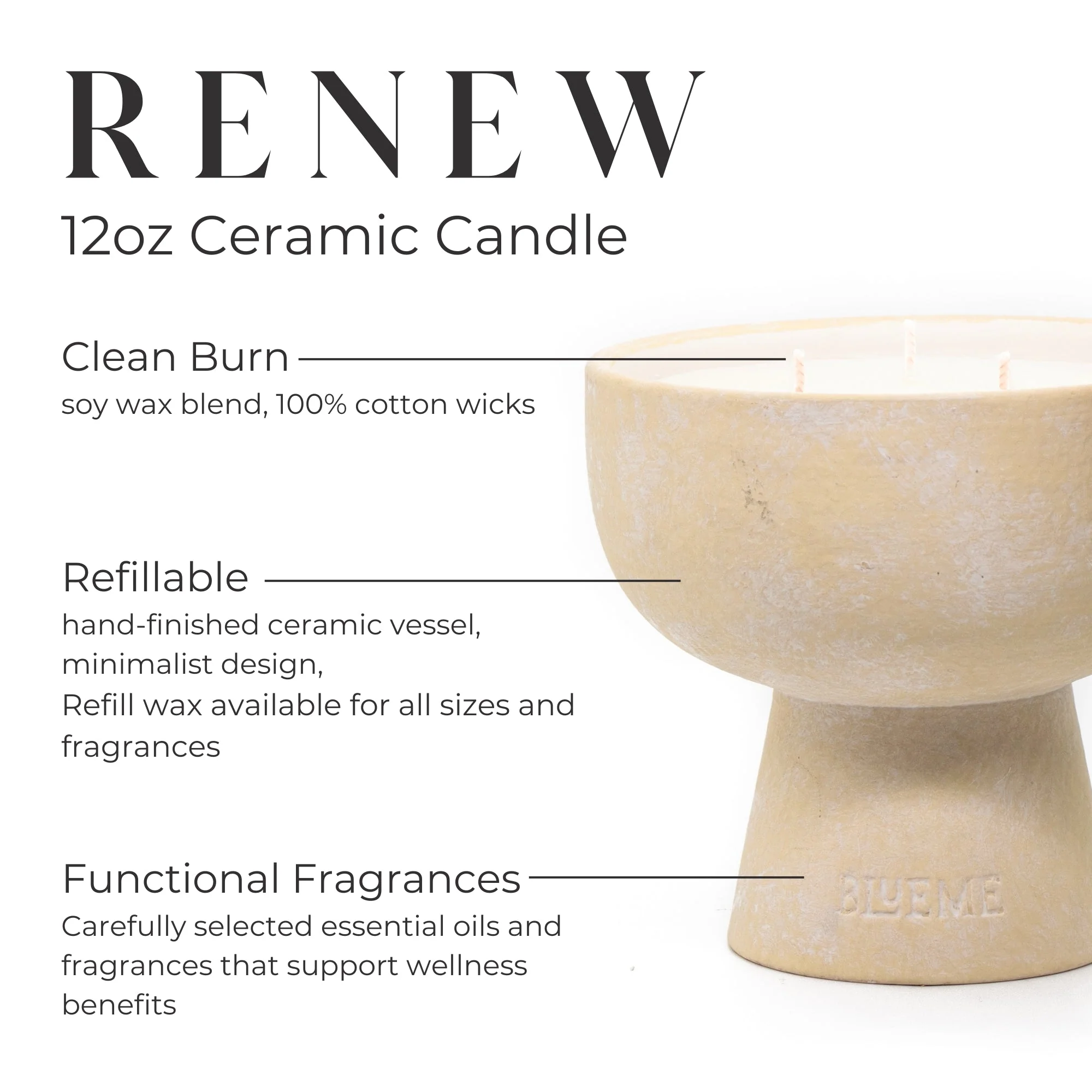 Renew - Ceramic Refillable Candle - Ivy & Rose - Image 5