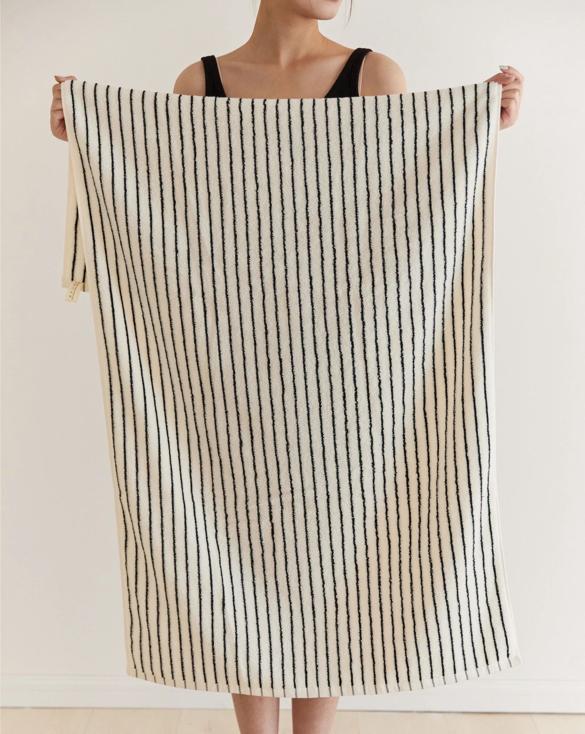 Retro Style 100% ORGANIC Combed Cotton Striped Bath Towel - Image 8