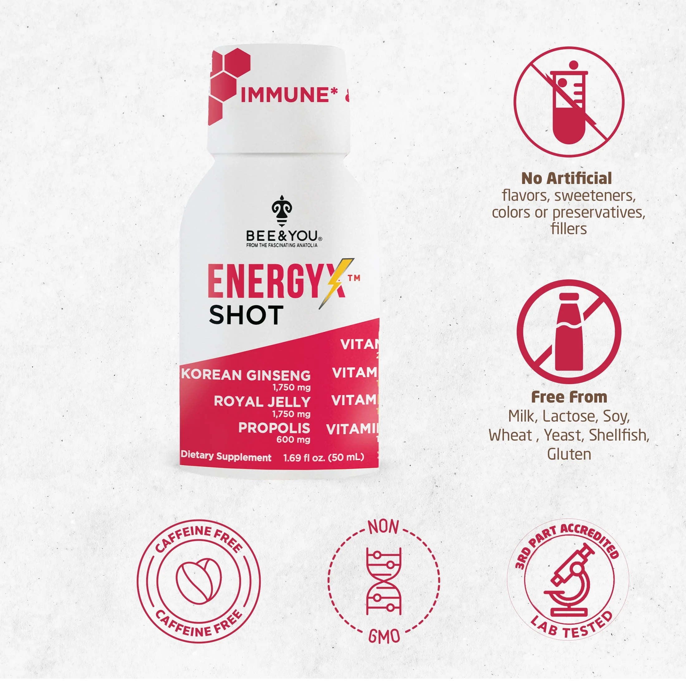 Royal Jelly, Red Korean Ginseng, Propolis Energy X Natural Shot - Image 7