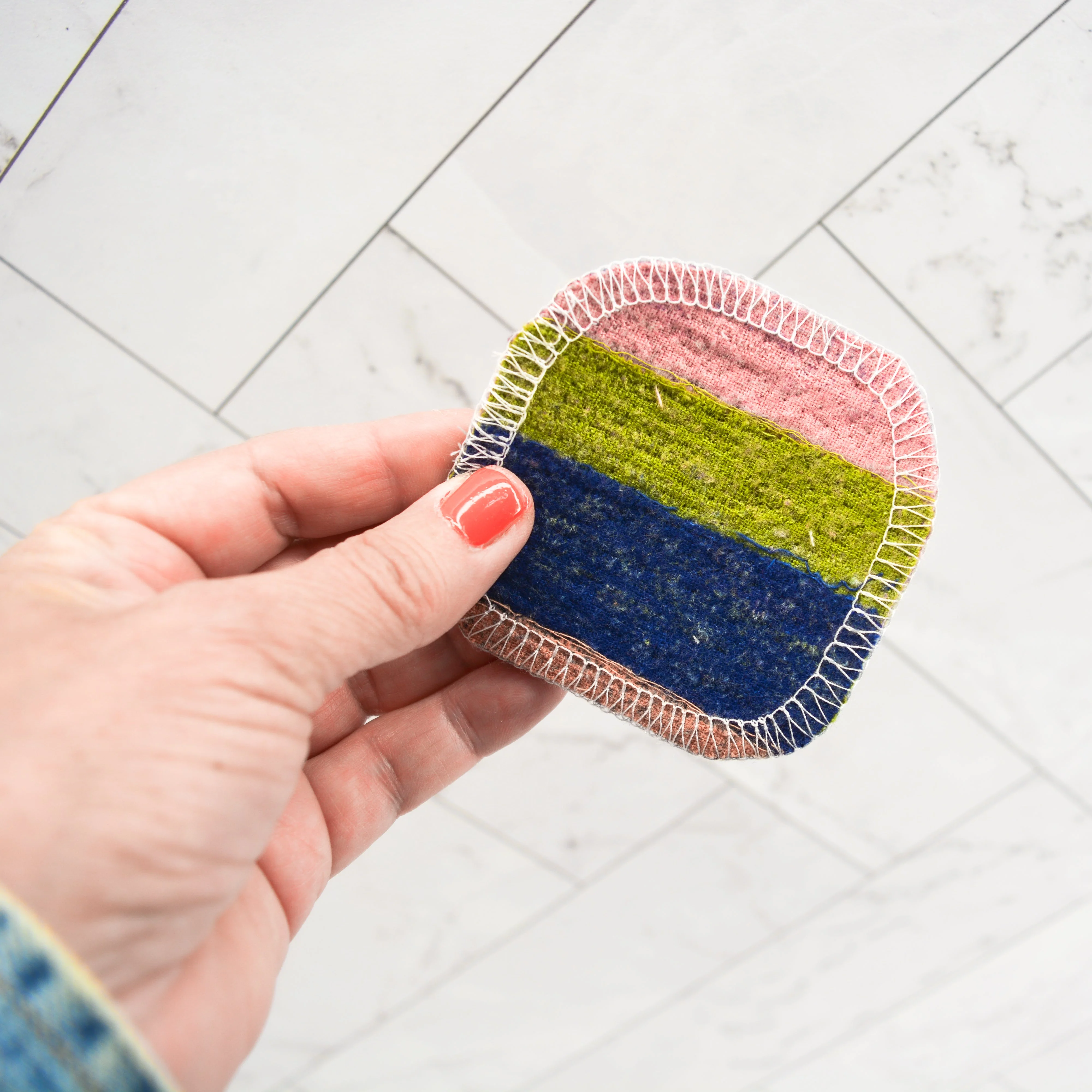 Scrap Felt Polish Pads: Set of 4 - Earthy Rainbow - Image 2