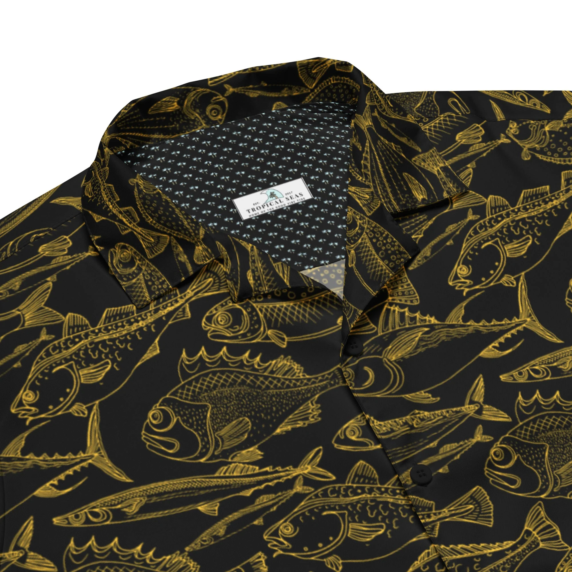 Sea of Gold Riches Hawaiian Button Shirt: Dive into Opulent Ocean Elegance! - Image 5