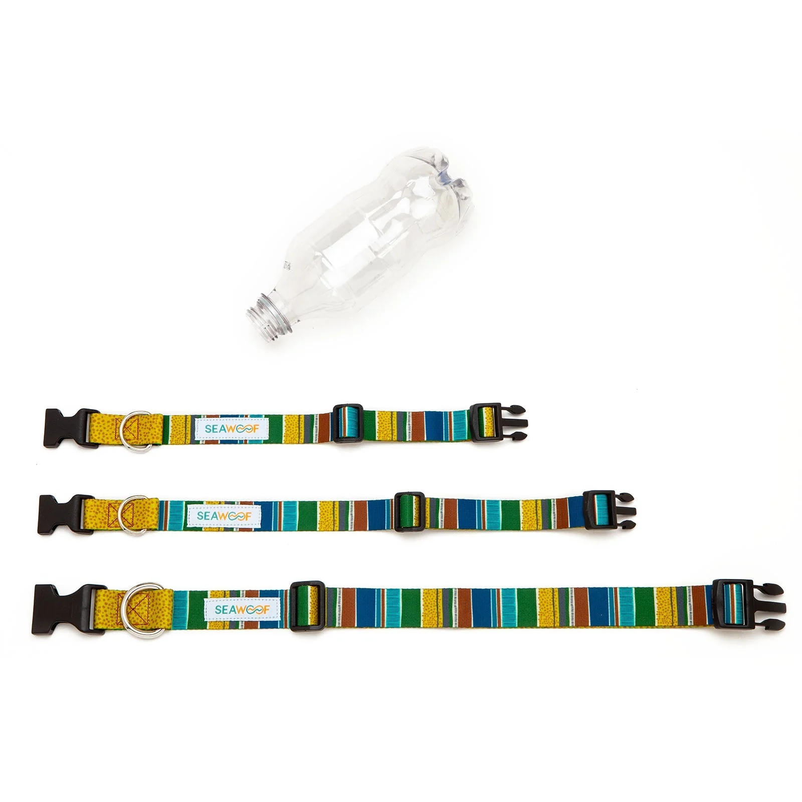 Seawoof Dog Collar Green Stripes Print - Image 2