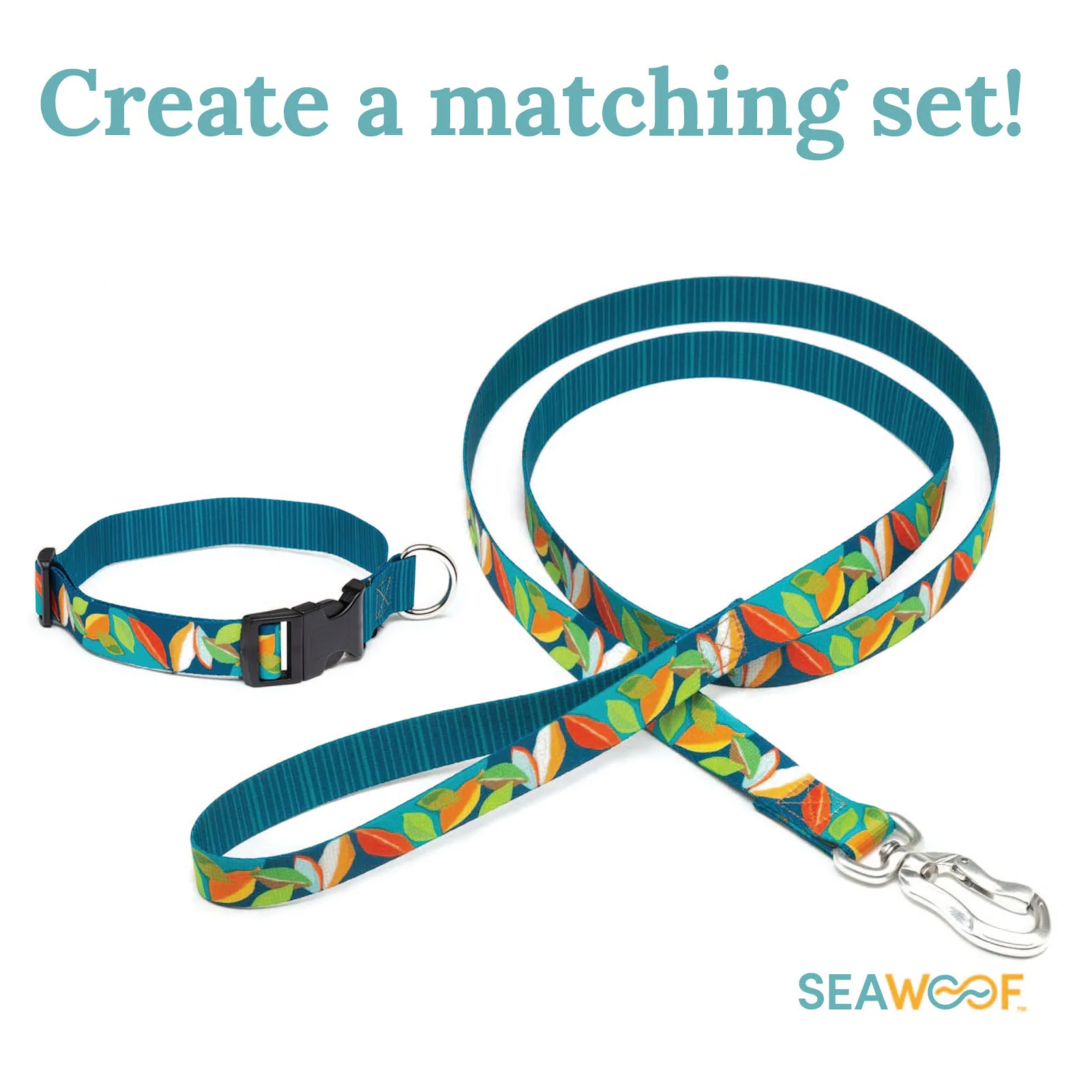 Seawoof Dog Collar Leaf Print - Image 3