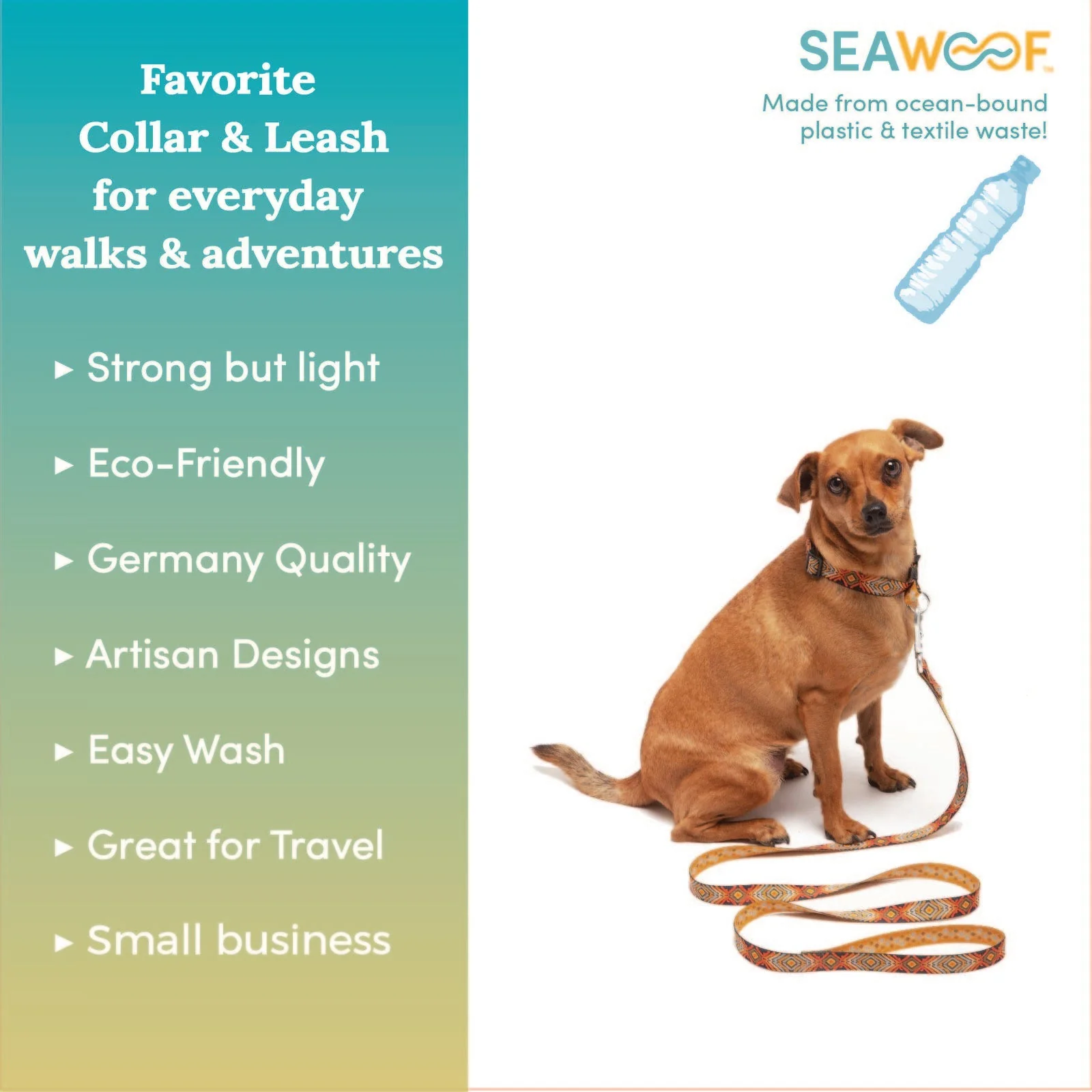 Seawoof Dog Leash Aztec Diamond Print - Image 7