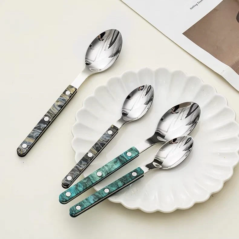 Set Of 10 Pcs Modern Elegant Terra Flatware - Bistrot Style Cutlery Silverware Set - Image 18