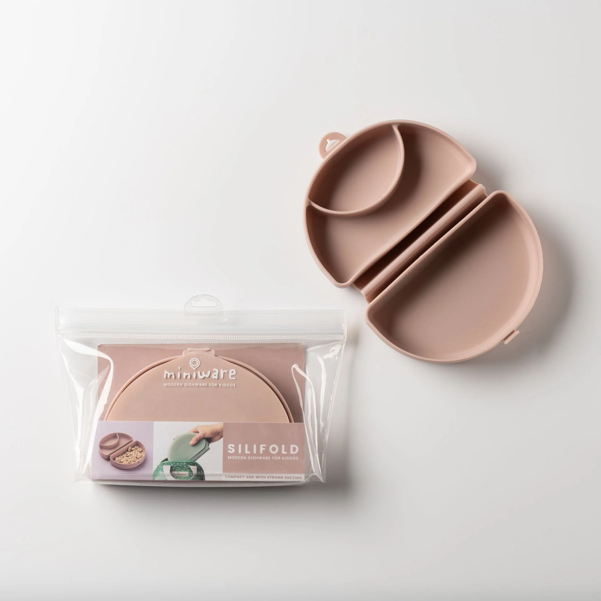Silifold: Compact Children's Portable Plate - Pink Salt by Miniware - Image 10