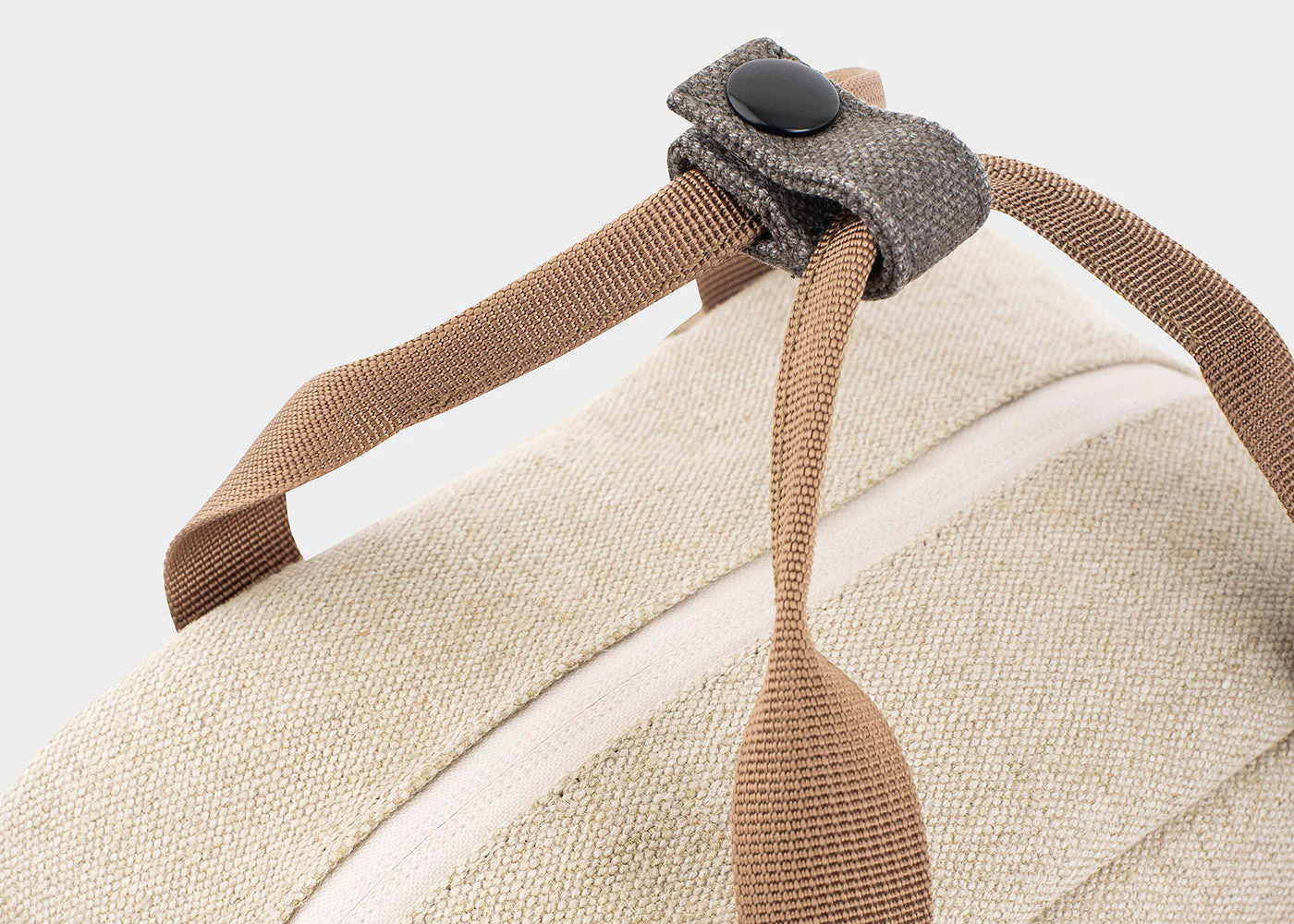 Small Hemp Backpack in Beige and Green - Image 4