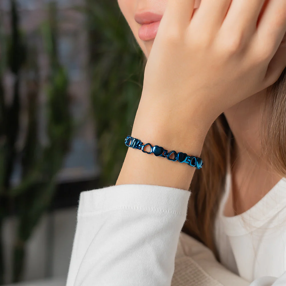Stainless Steel Energy Bracelet 4-in-1. 9 Colors available. Model B041-Hearts - Image 2