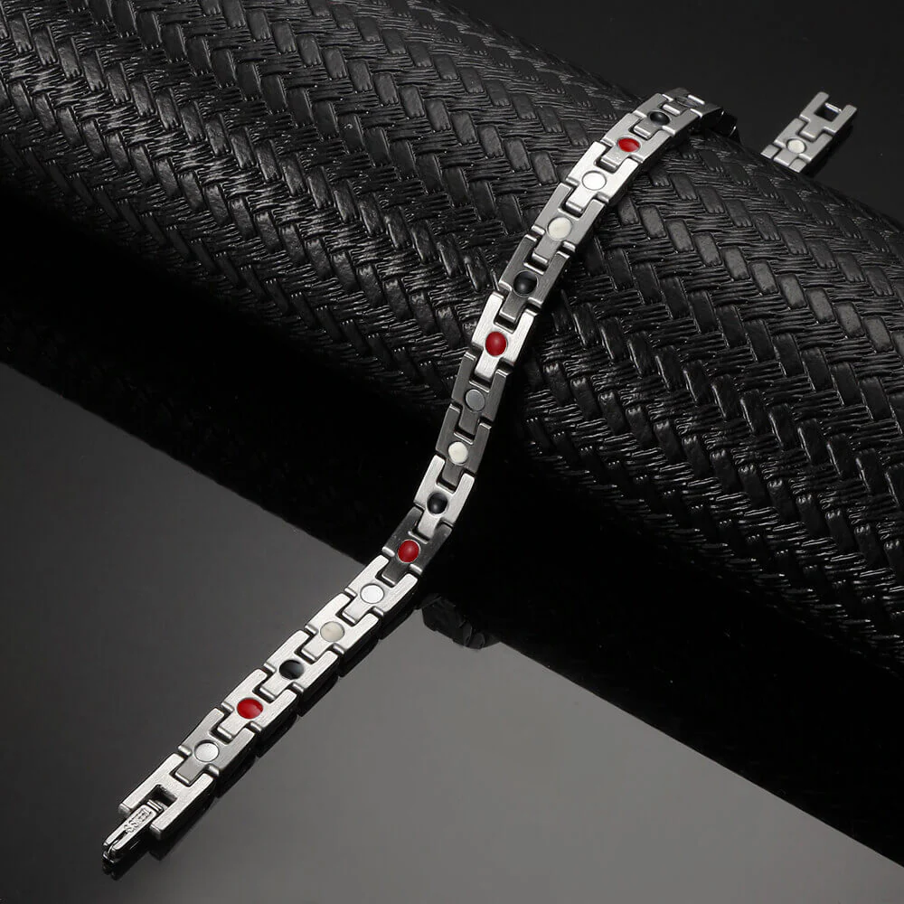 Stainless Steel Energy Bracelet 4-in-1. Silver color. Model B0035S-4-215 - Image 3