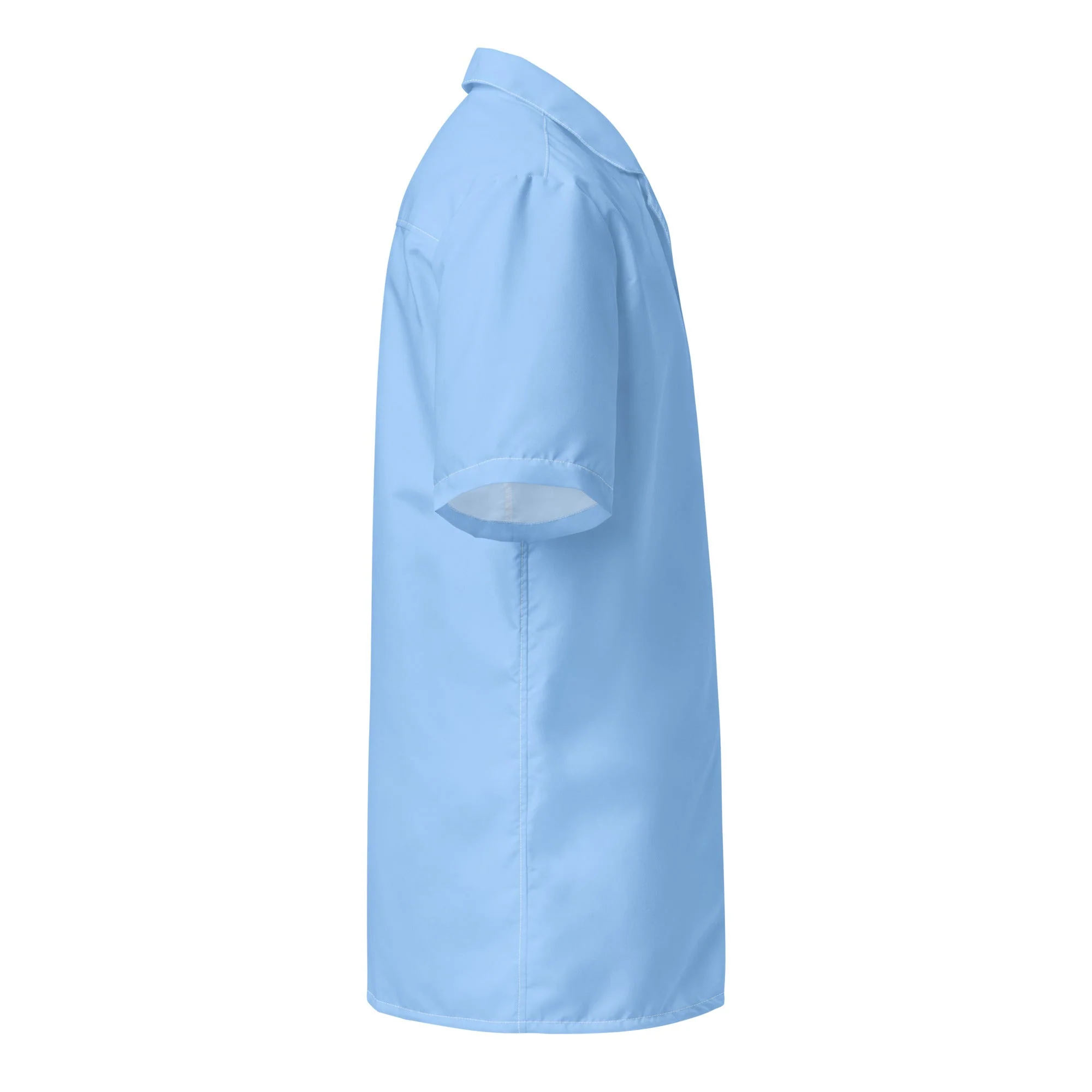 Stylish Solid Island Sky Blue Camp Shirt - Recycled Polyester, Pulls 2 Pounds of Ocean Plastic, Ideal for Men, Travelers, Beach Lovers - Image 6
